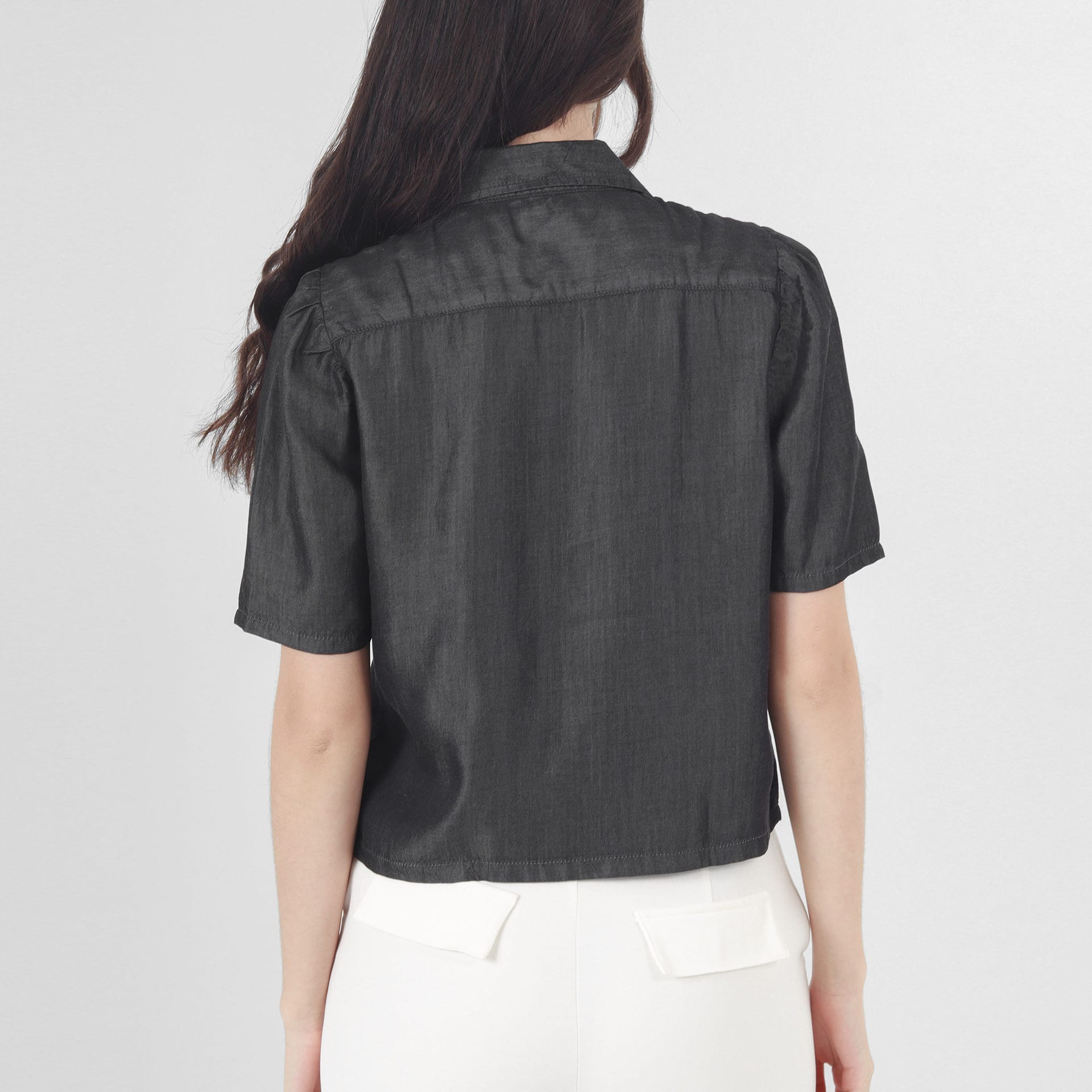 Blusa Cuello Camisero Manga Corta - imagen 4