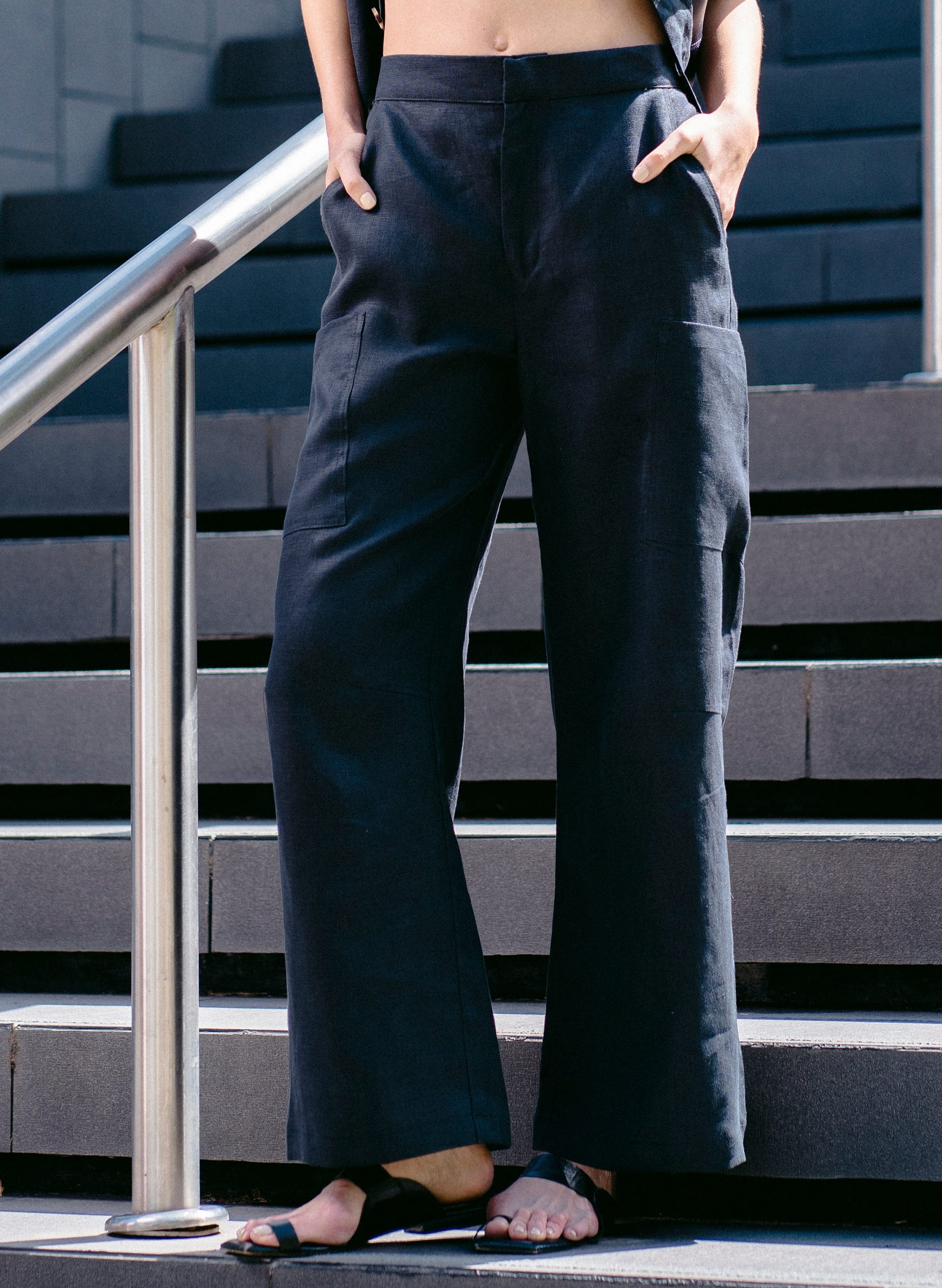Pantalón Carpenter de Lino - Negro - imagen 4