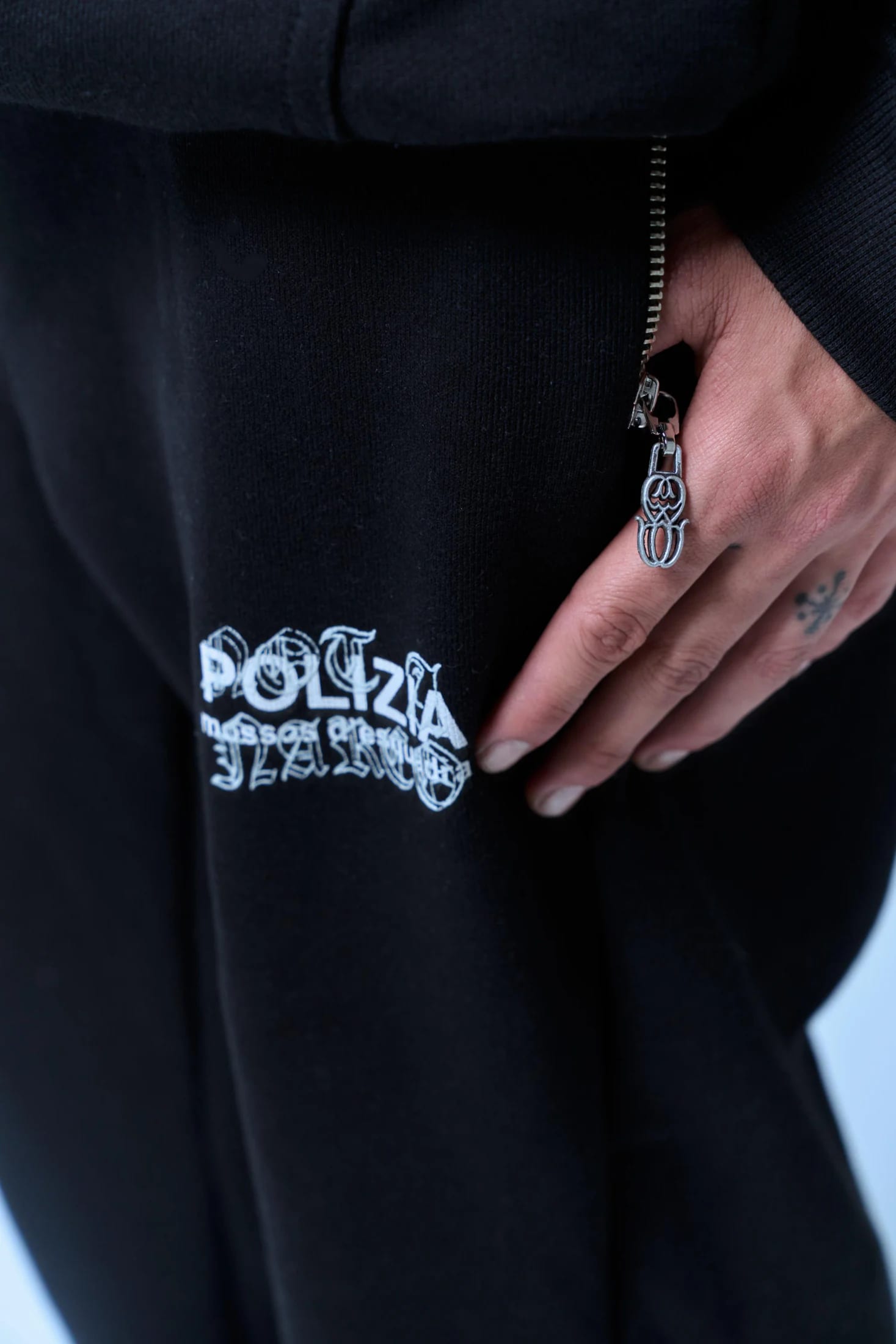 POLIZIA BLACK FLARED SWEATPANTS - imagen 12