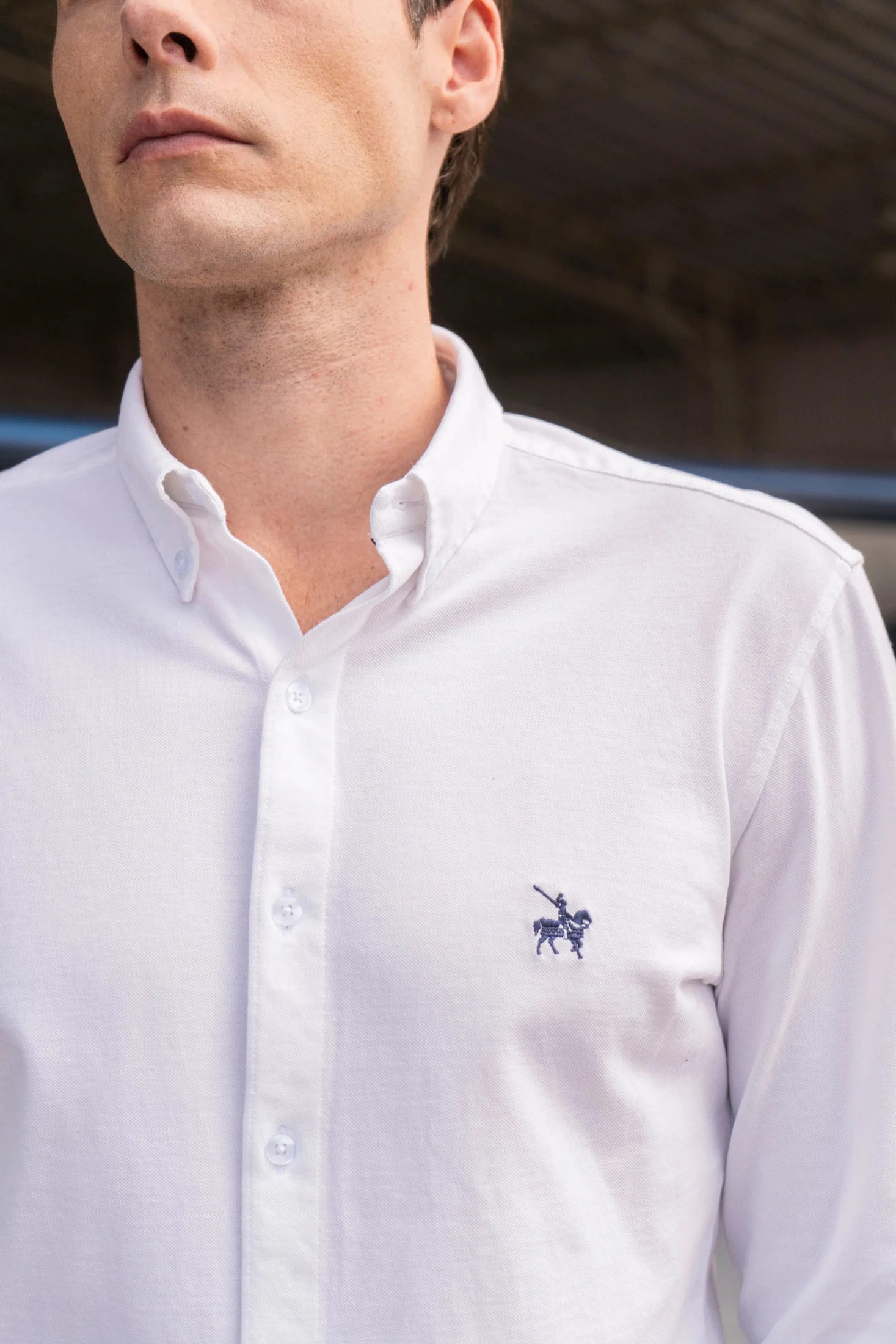 Camisa Micro Pique Hombre Blanco - imagen 3