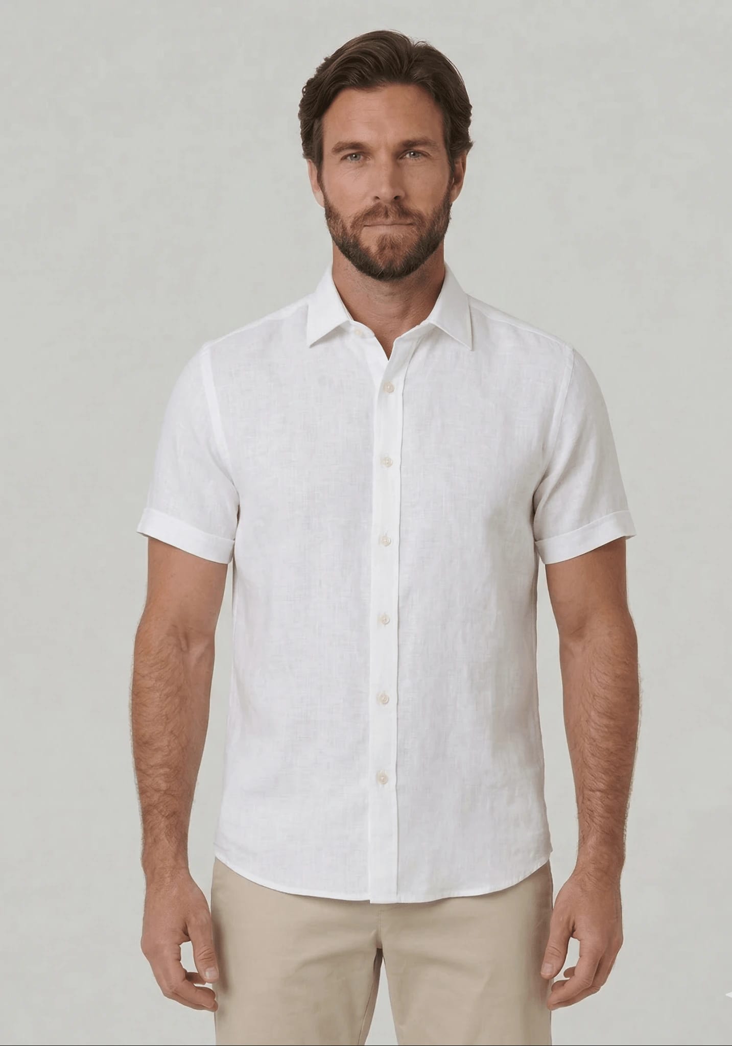 Camisa en lino manga corta para hombre Jon Sonen 017224066 - imagen 1