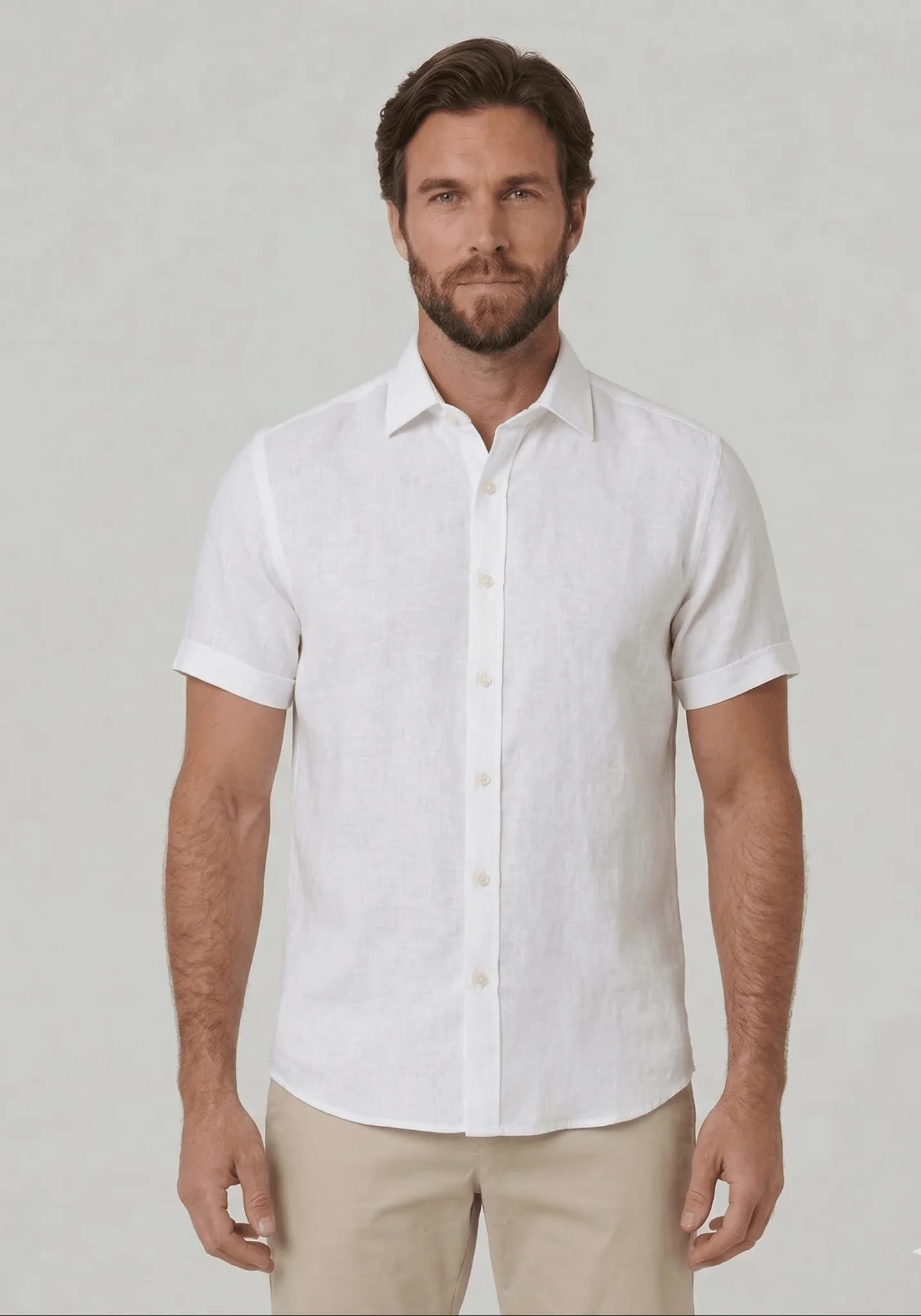 Camisa en lino manga corta para hombre Jon Sonen 017224066 - imagen 3