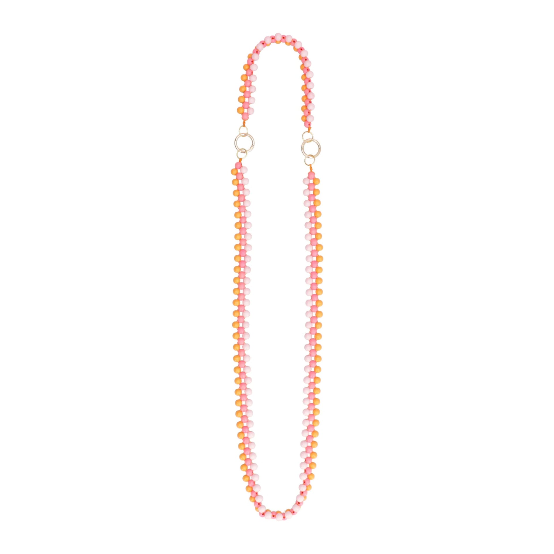Strap Viajero En Chaquira De Madera - Ocaso Naranja - imagen 1