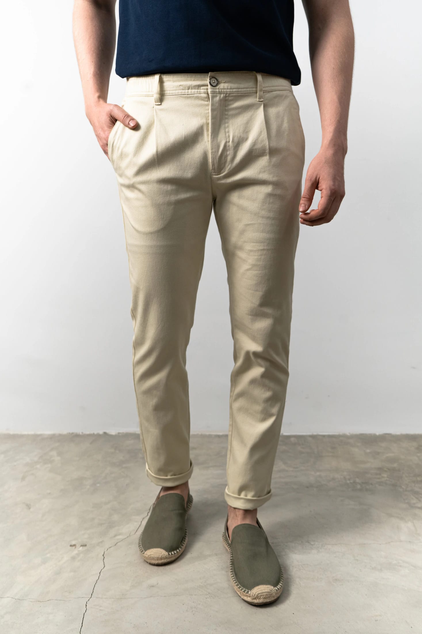 Pantalón Chino Pique Crema - imagen 1