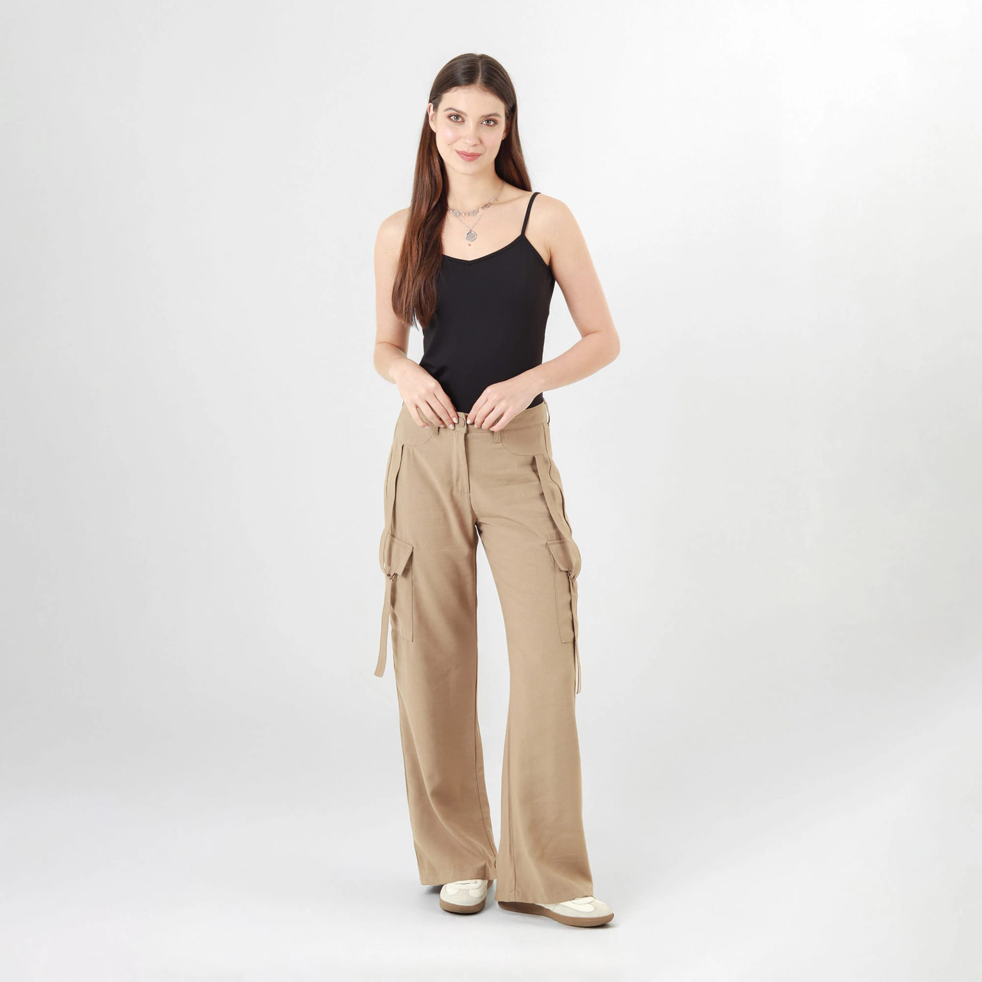 Pantalon Tipo Cargo Tiro Alto Bota Recta - imagen 1
