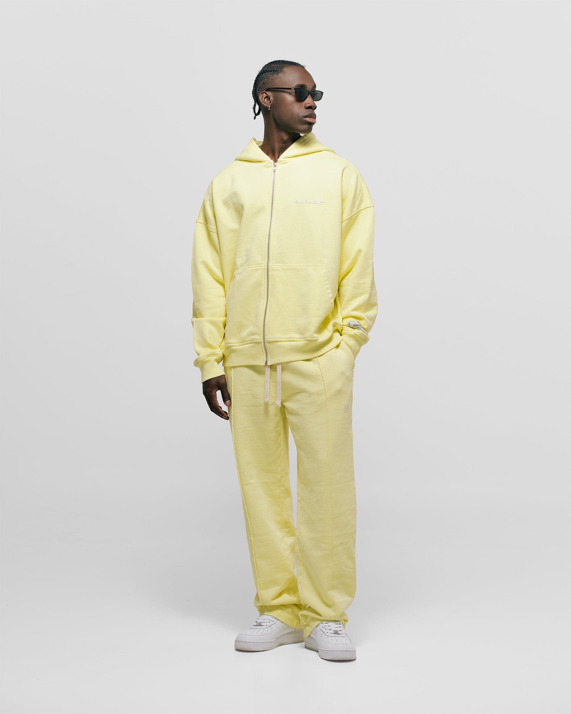 Zip Hoodie Oversized Básico V3 - Amarillo Pastel - imagen 4