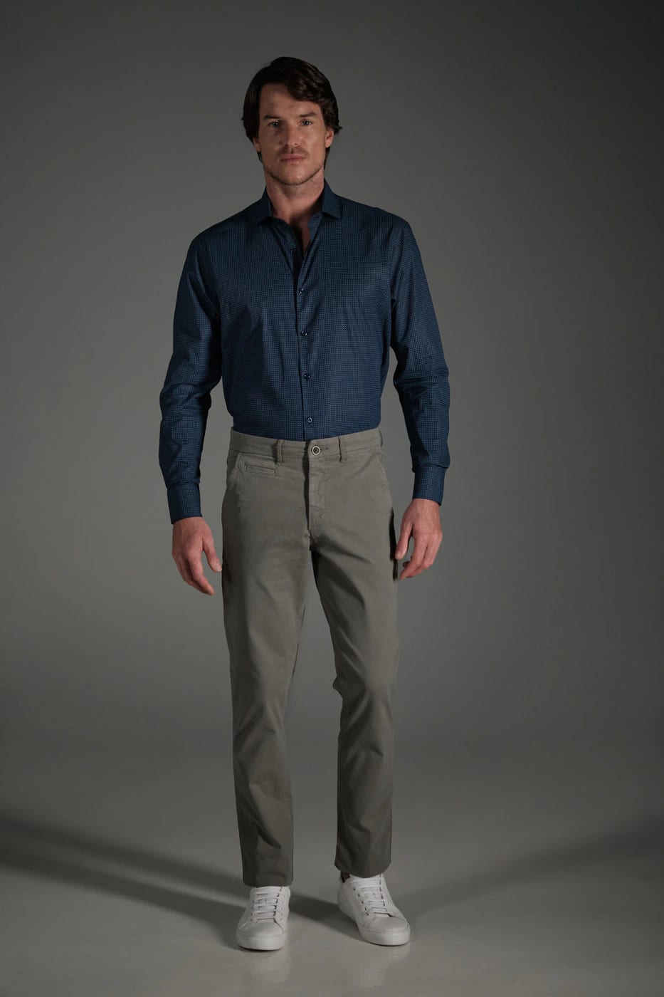 Camisa Casual Classic Algodón Azul Navy Mini Print - imagen 2