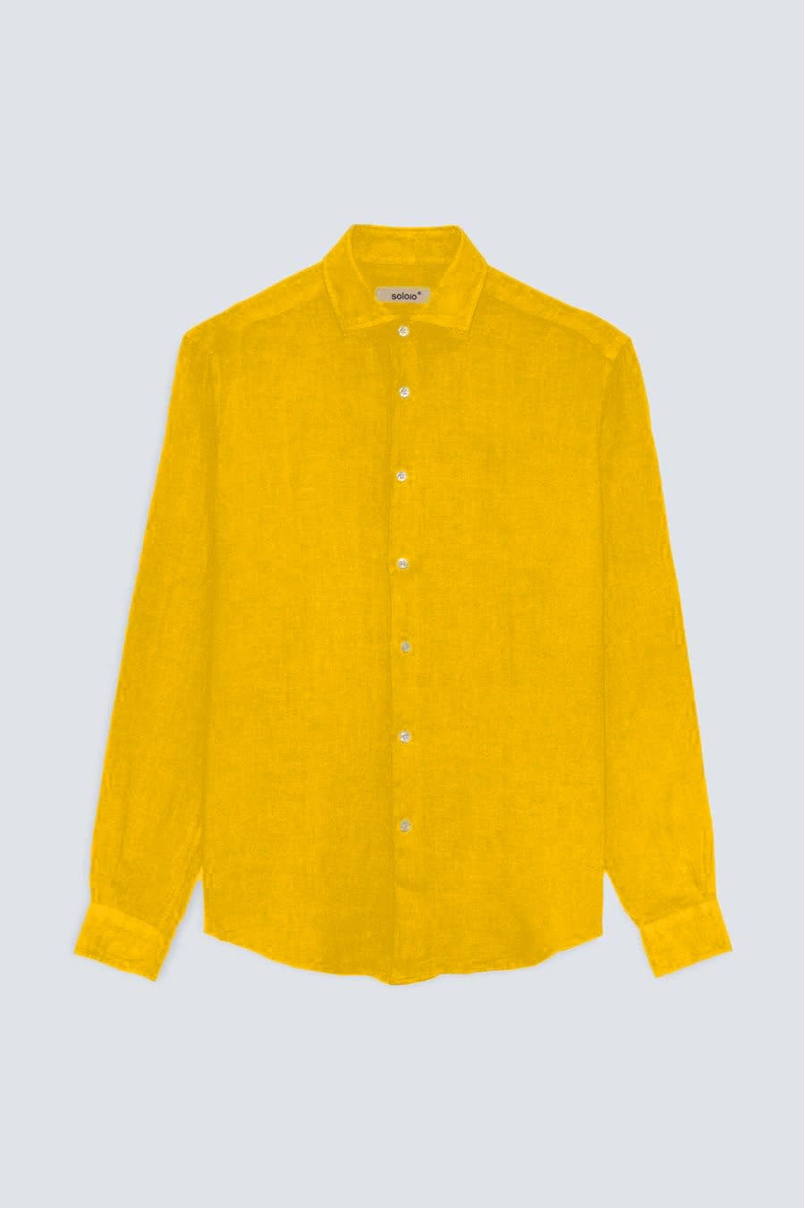 Men's linen shirt mustard - imagen 1