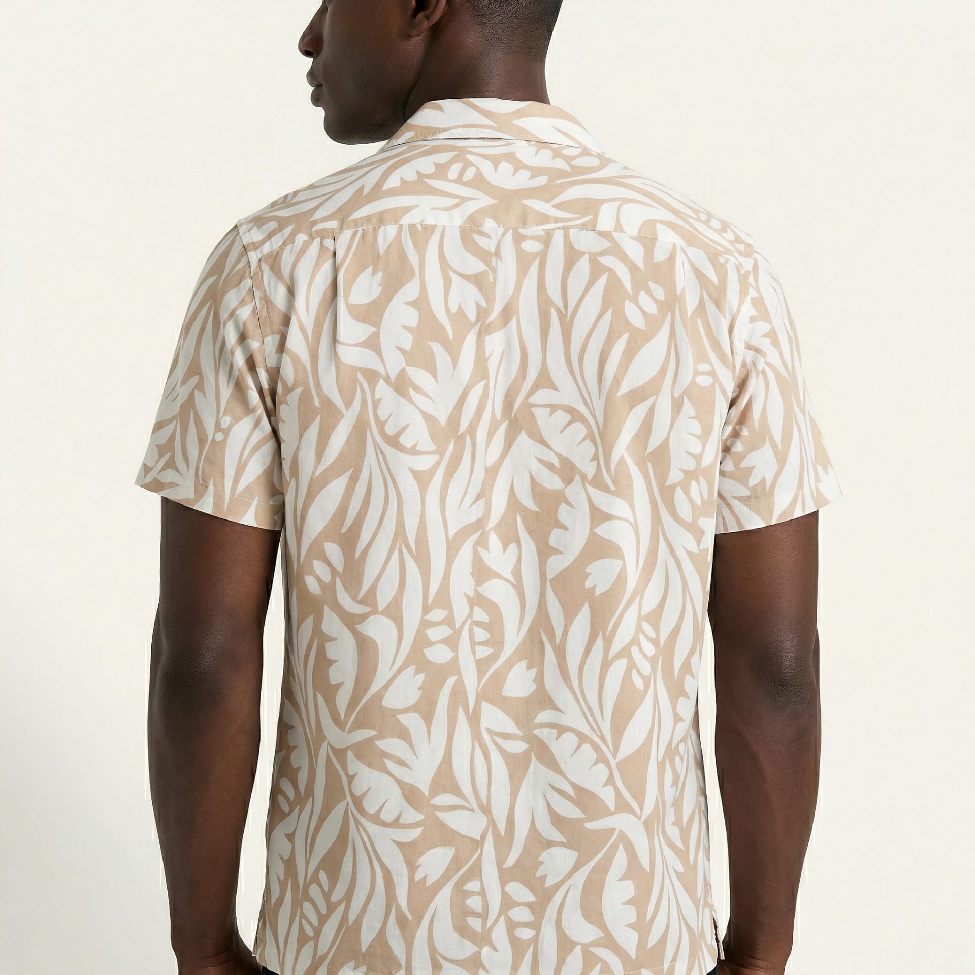 Camisa Bowling Estampada Beige C302 - imagen 5