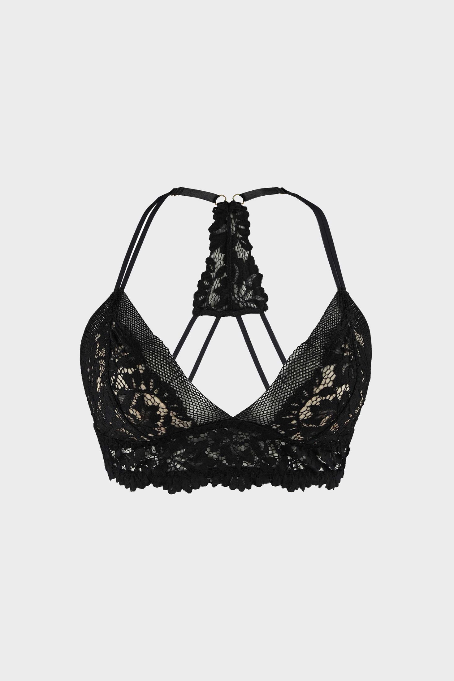 BRALETTE ELLIPSE SIN ARO EN ENCAJE TOTAL COMODIDAD VINTAGE NEGRO - imagen 3