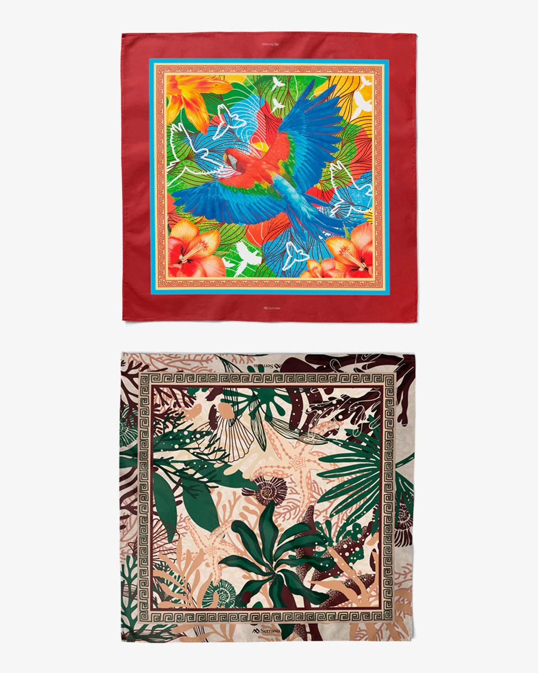Pack de 2 Pañoletas Mediana (70x70cm) / Guacamaya + Reino de coral - imagen 1