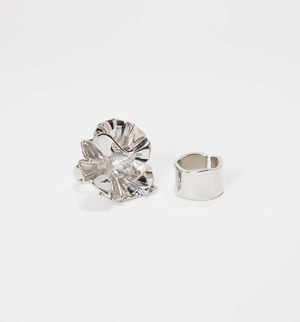 Anillo maxi flor y argolla set x2 - imagen 5
