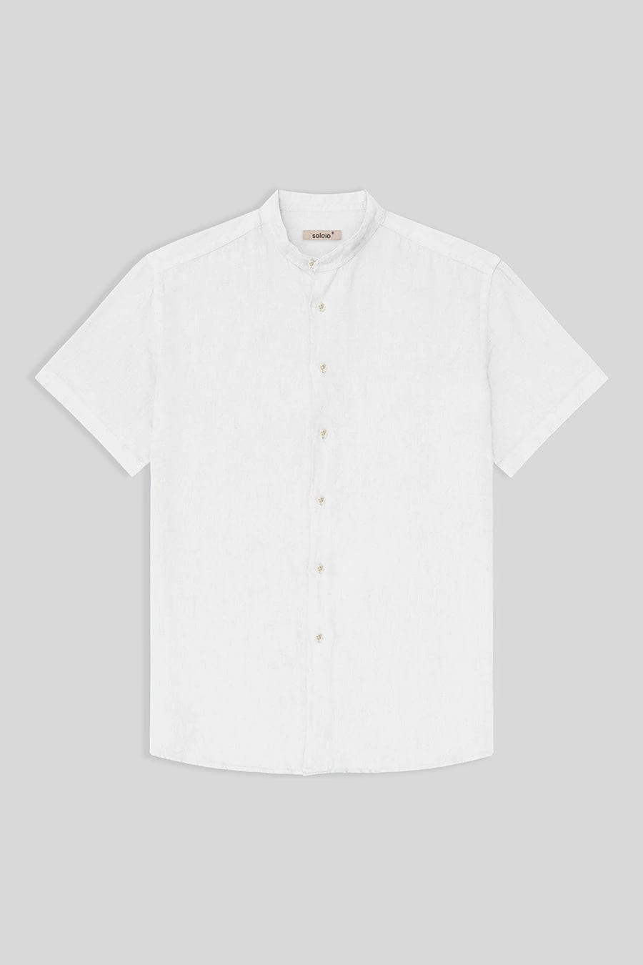 men’s linen shirt mao white mc basic - imagen 1