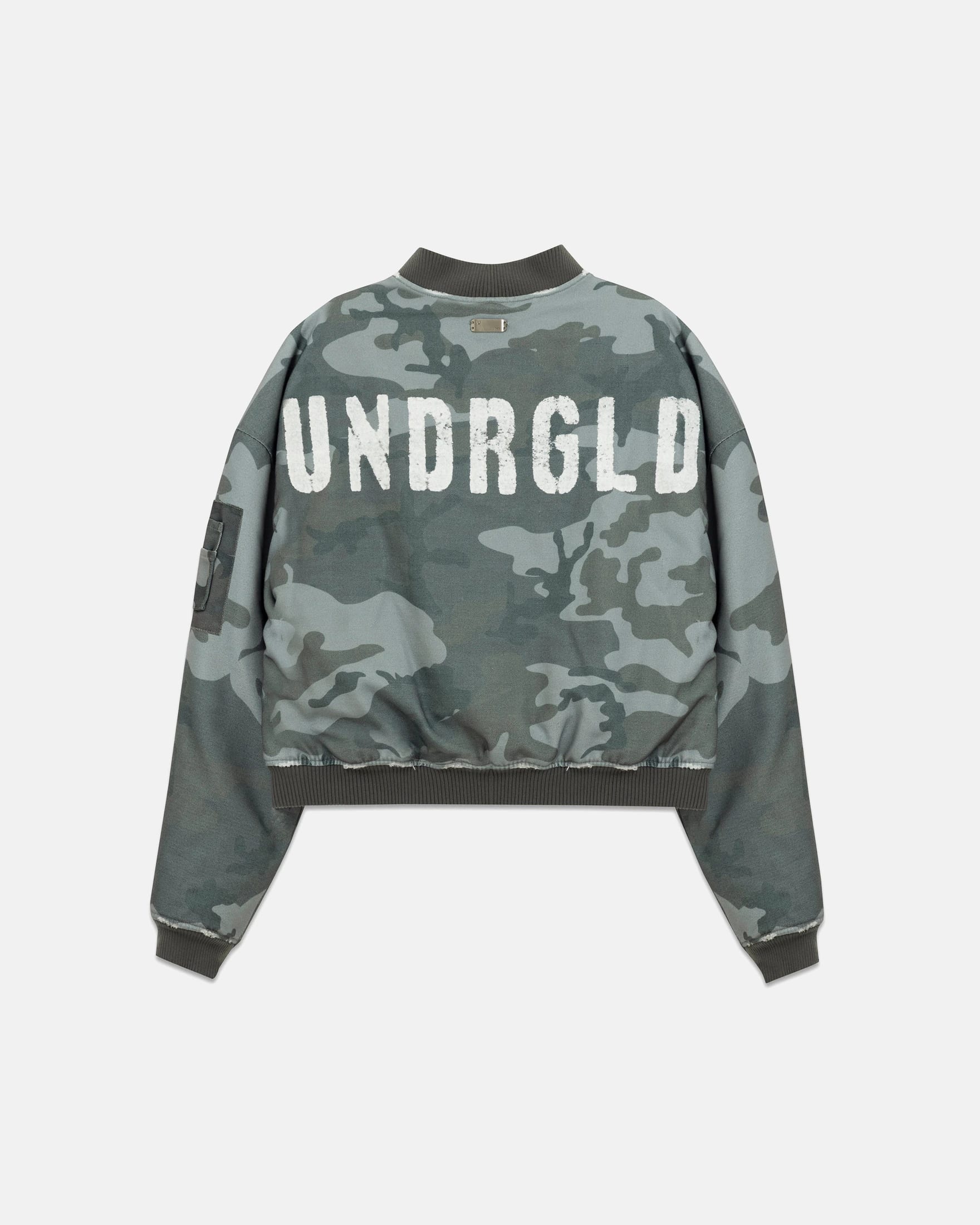 Holy Worn Logo Bomber Jacket Gray Camo - imagen 3