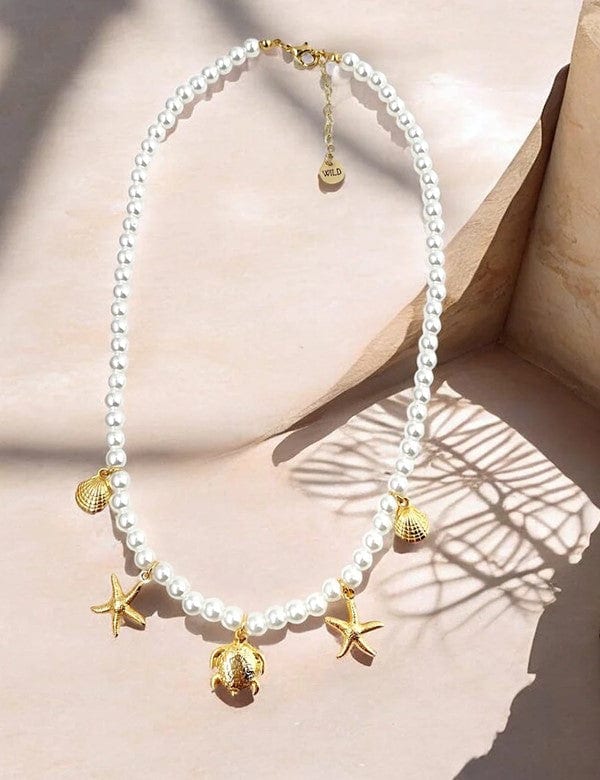 Collar Perla Dijes Mar Dorado - imagen 1