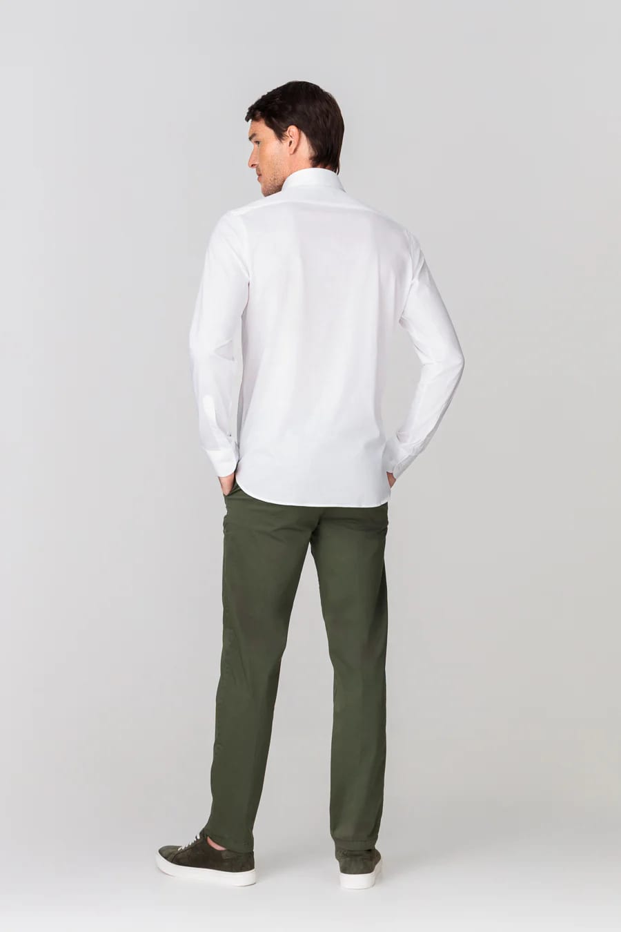 Men's cotton shirt white jersey - imagen 7