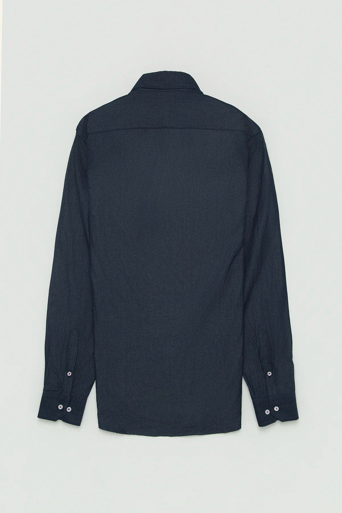 Camisa Denim Botón Contraste Algodón Azul Oscuro - imagen 4