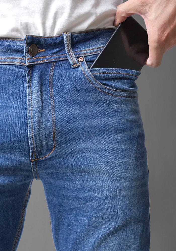 Jean para Hombre Skinny con Licra Color Azul Medio Claro Thunder - imagen 2