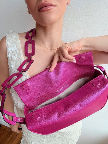 Mimi Moon bag correa Ovalos Fucsia metalizado - imagen 2