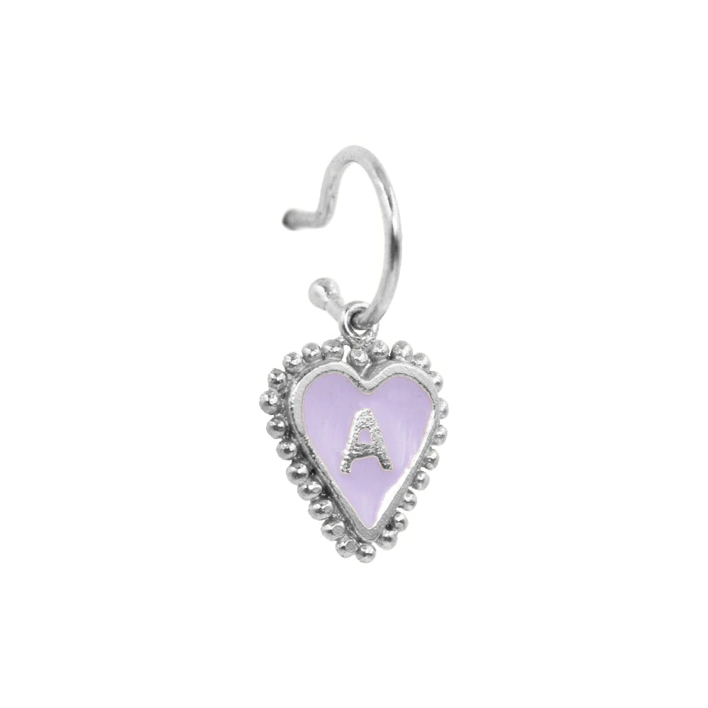 PreOrder Baby Hoops 9mm Letra Heart Plata - imagen 7