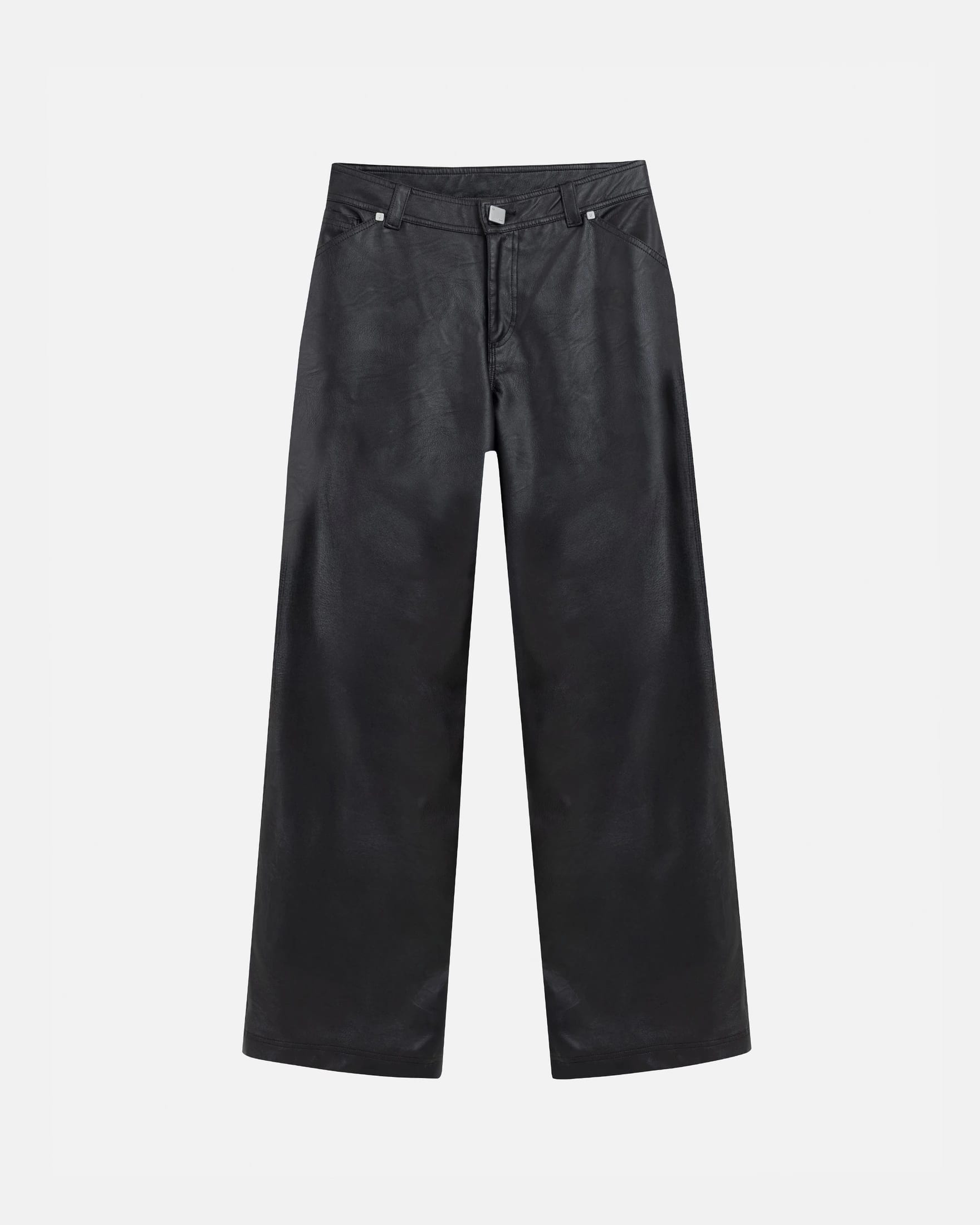W Capsule Basic Pleather Wide Jeans Black - imagen 1