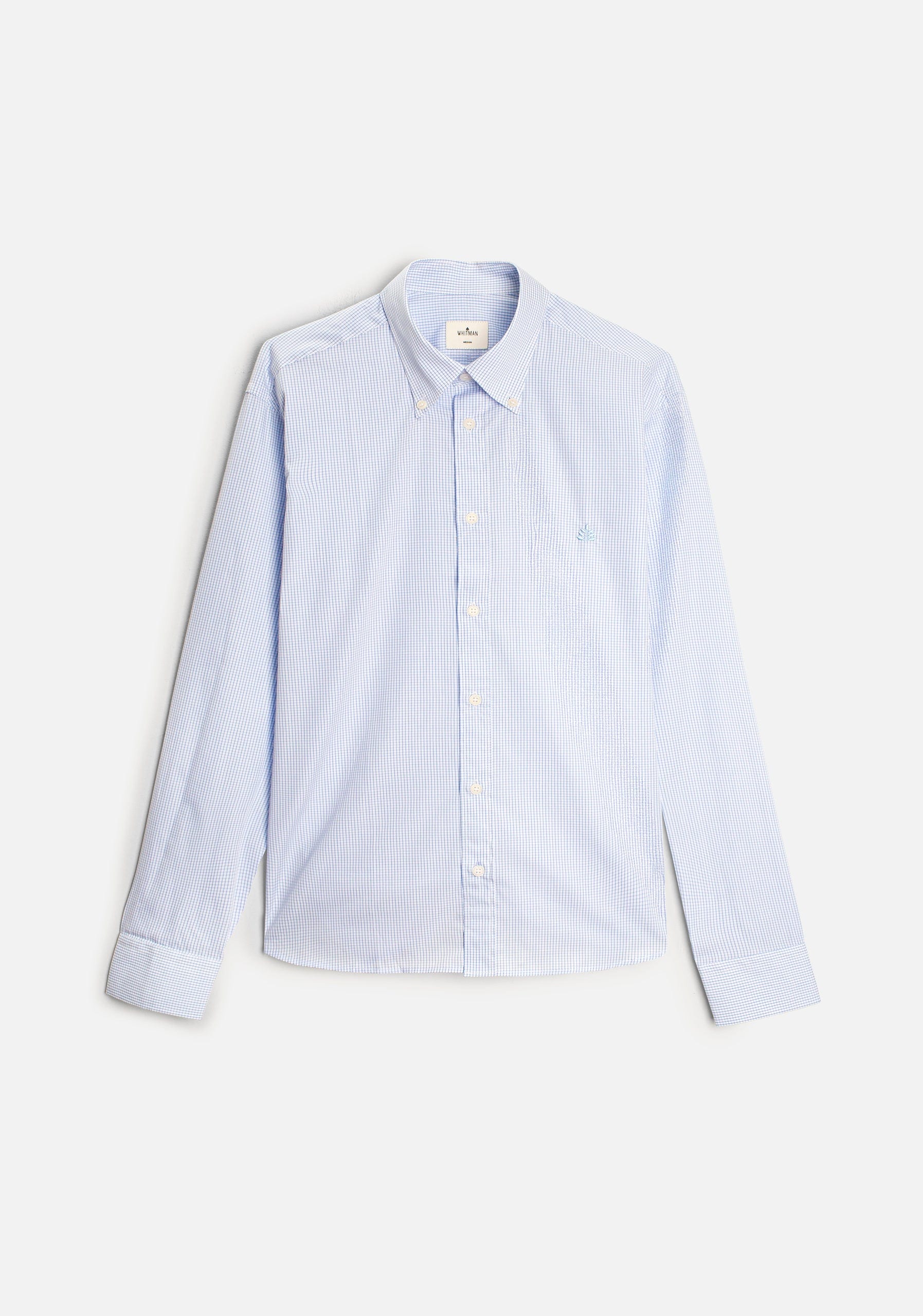Camisa H CBD Cuadros Med L-Atn Azul Claro - imagen 1