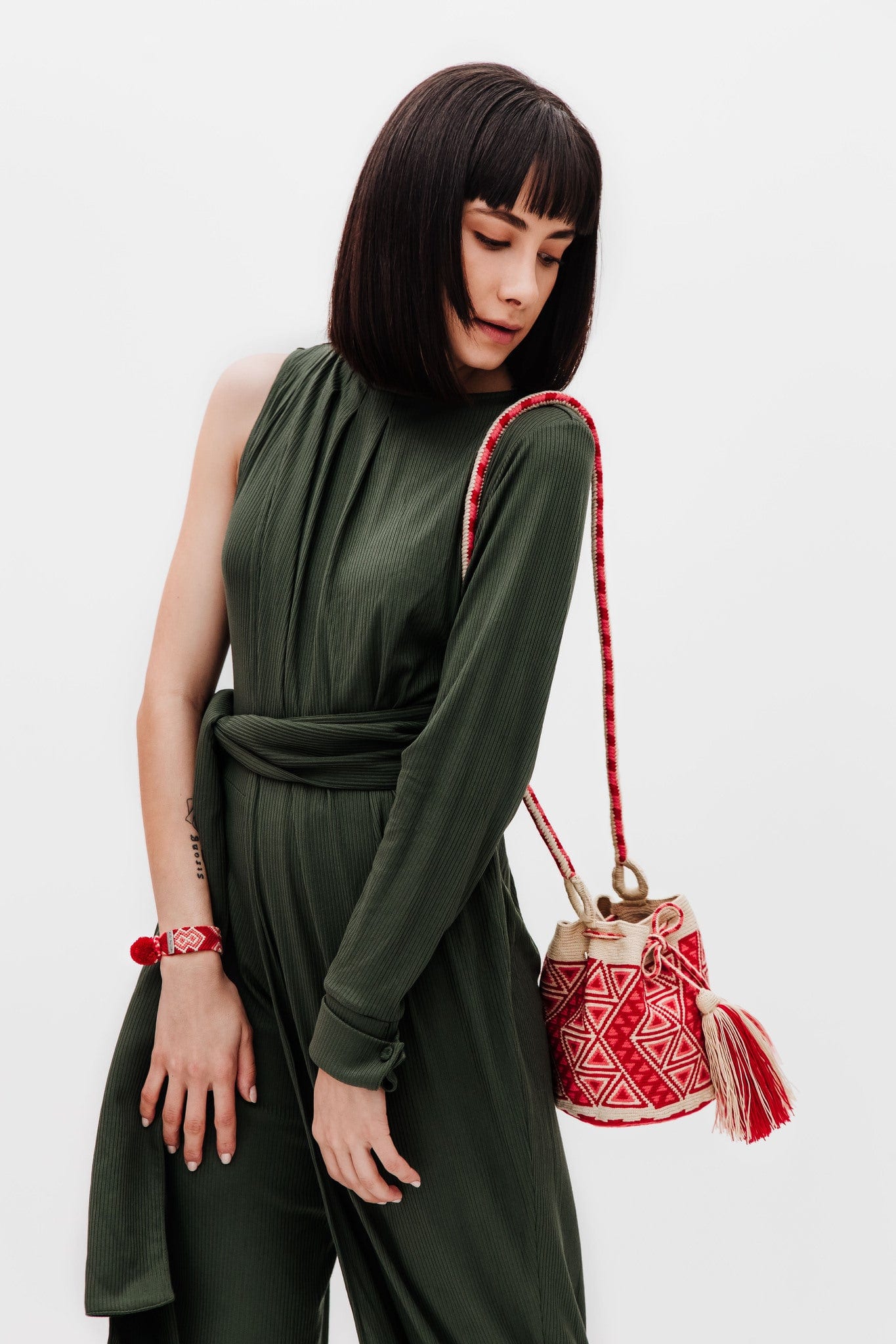 Mini Bolso Wayuu Rojo/Salmón - imagen 2