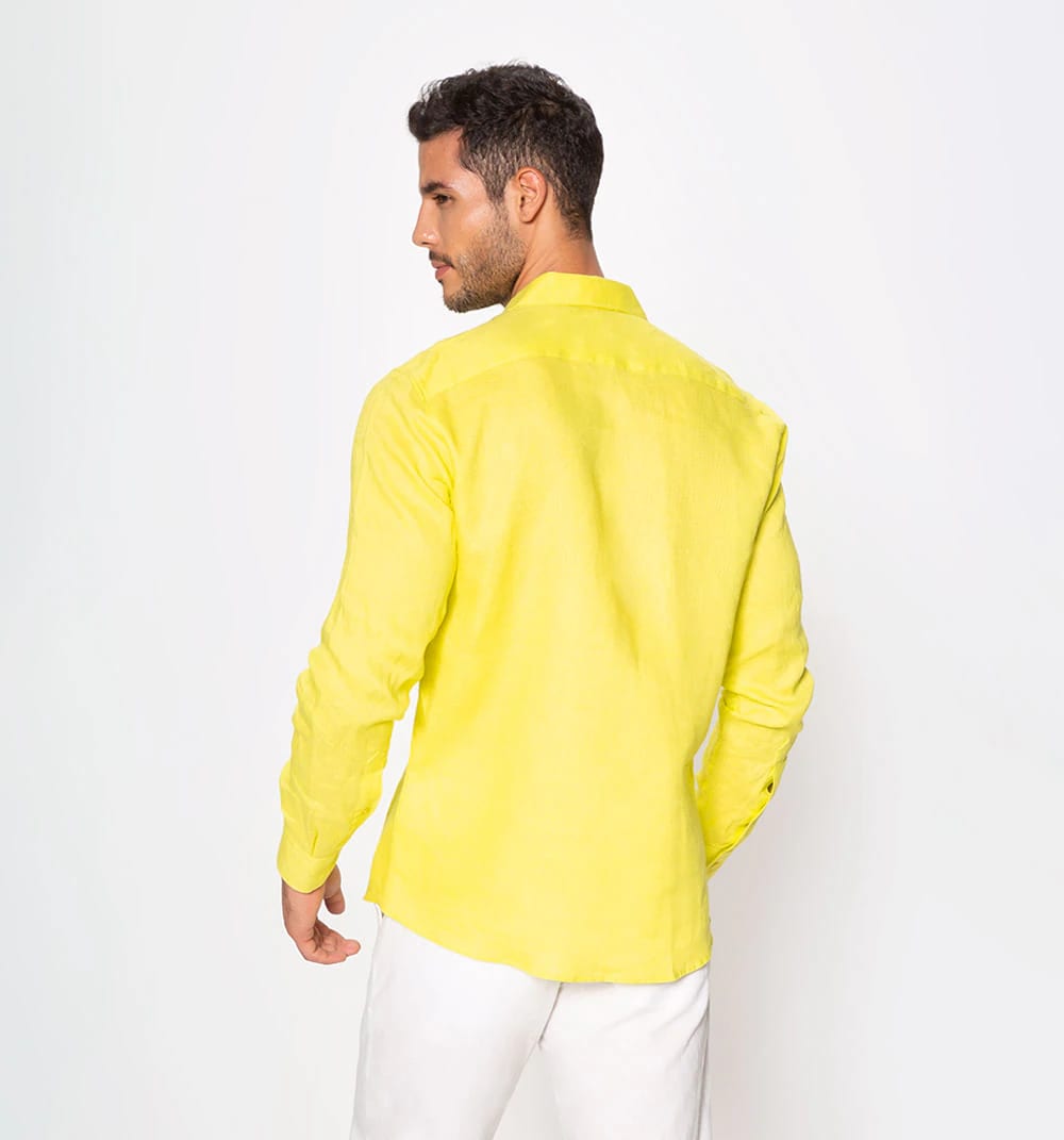 Camisa en lino manga larga regular fit - imagen 18