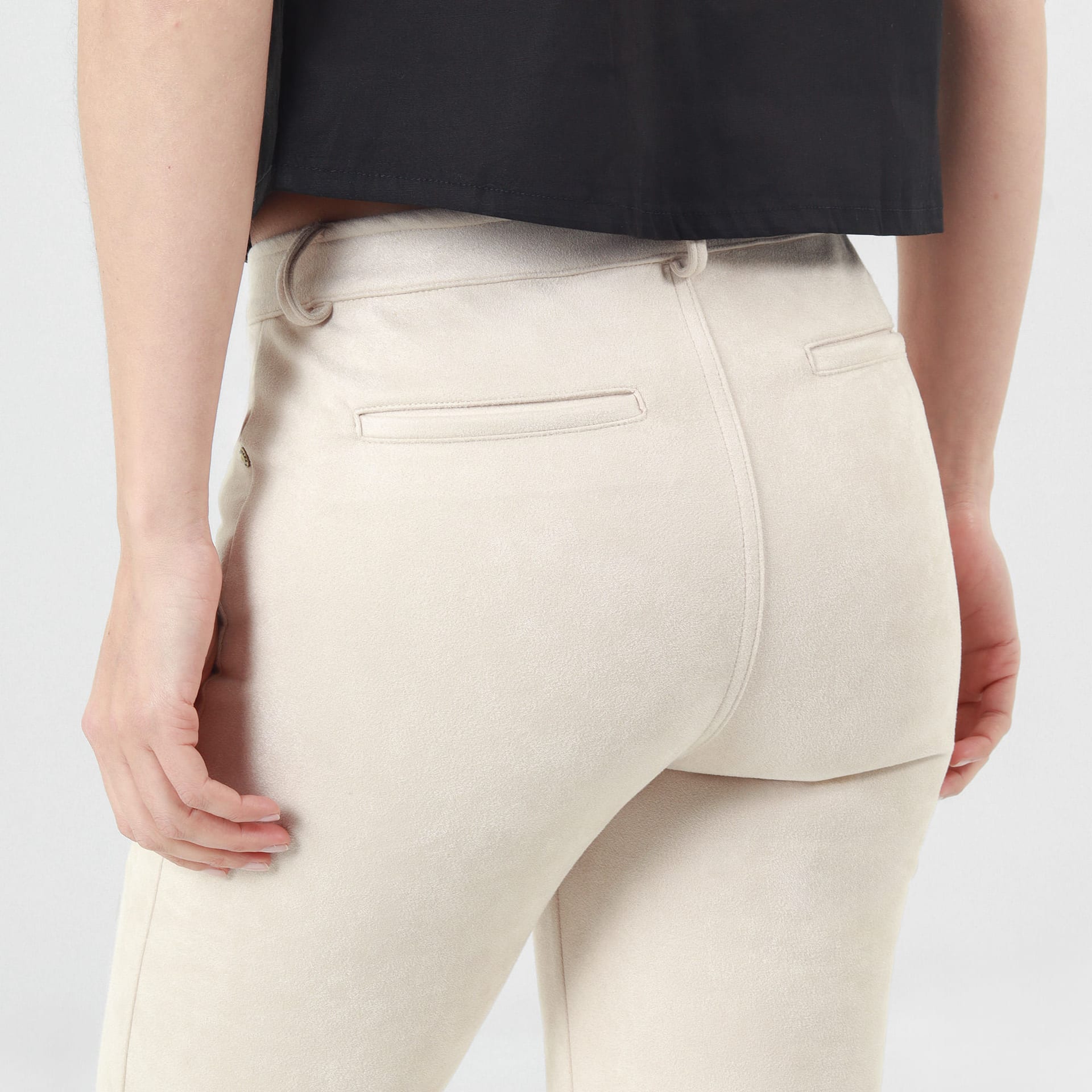 Pantalónen gamuza bota recta - imagen 4