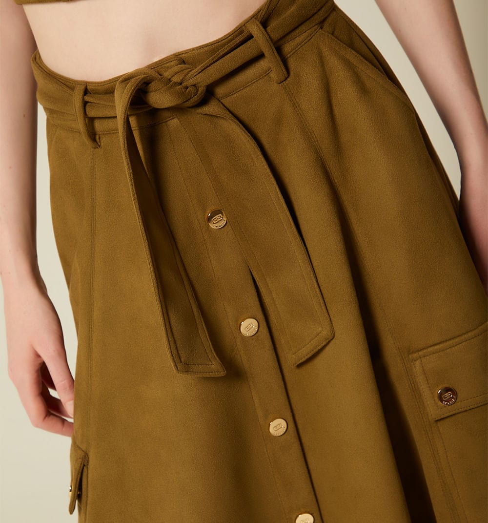 Falda midi con bolsillos - imagen 3