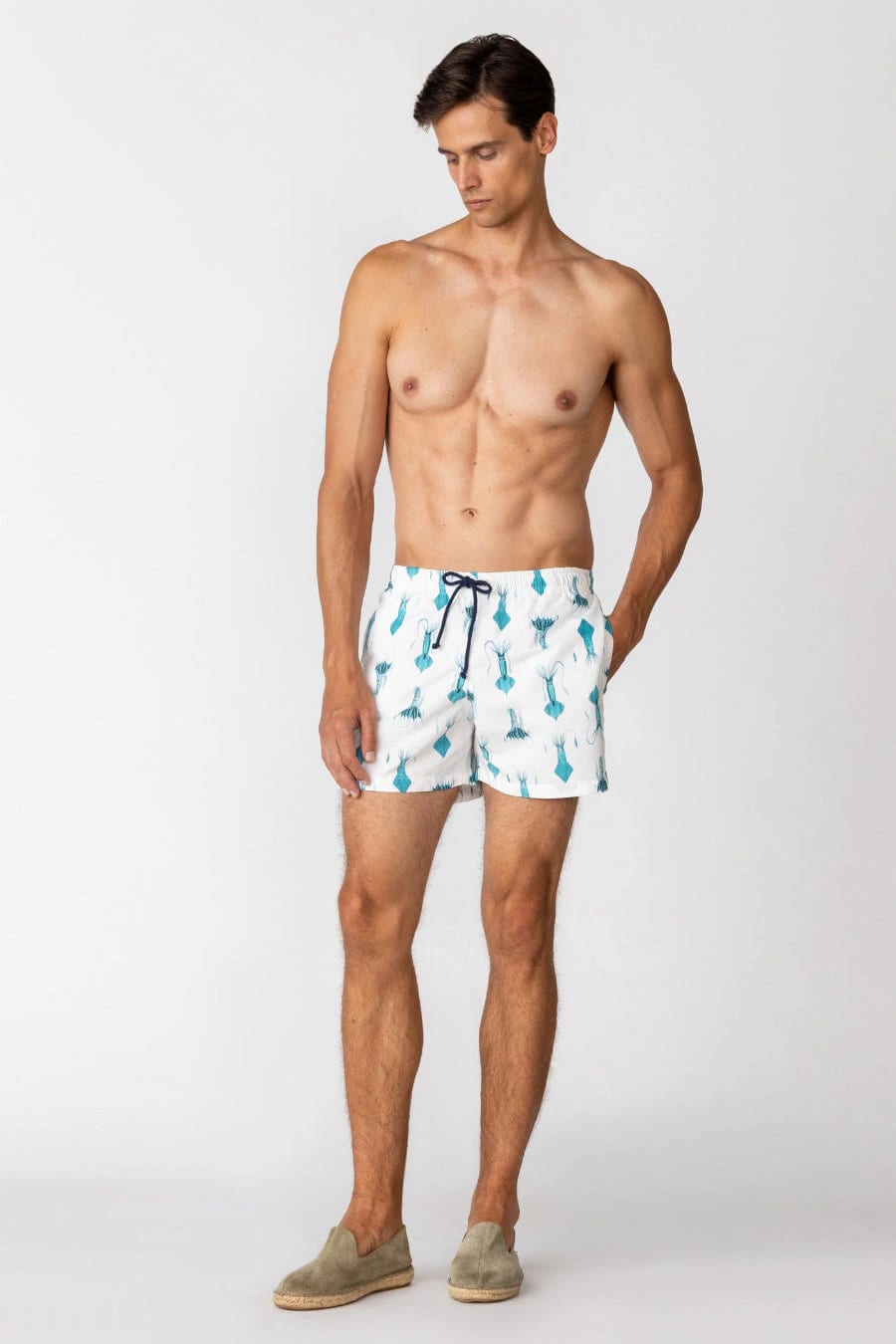 Men's swim trunk white egret - imagen 2