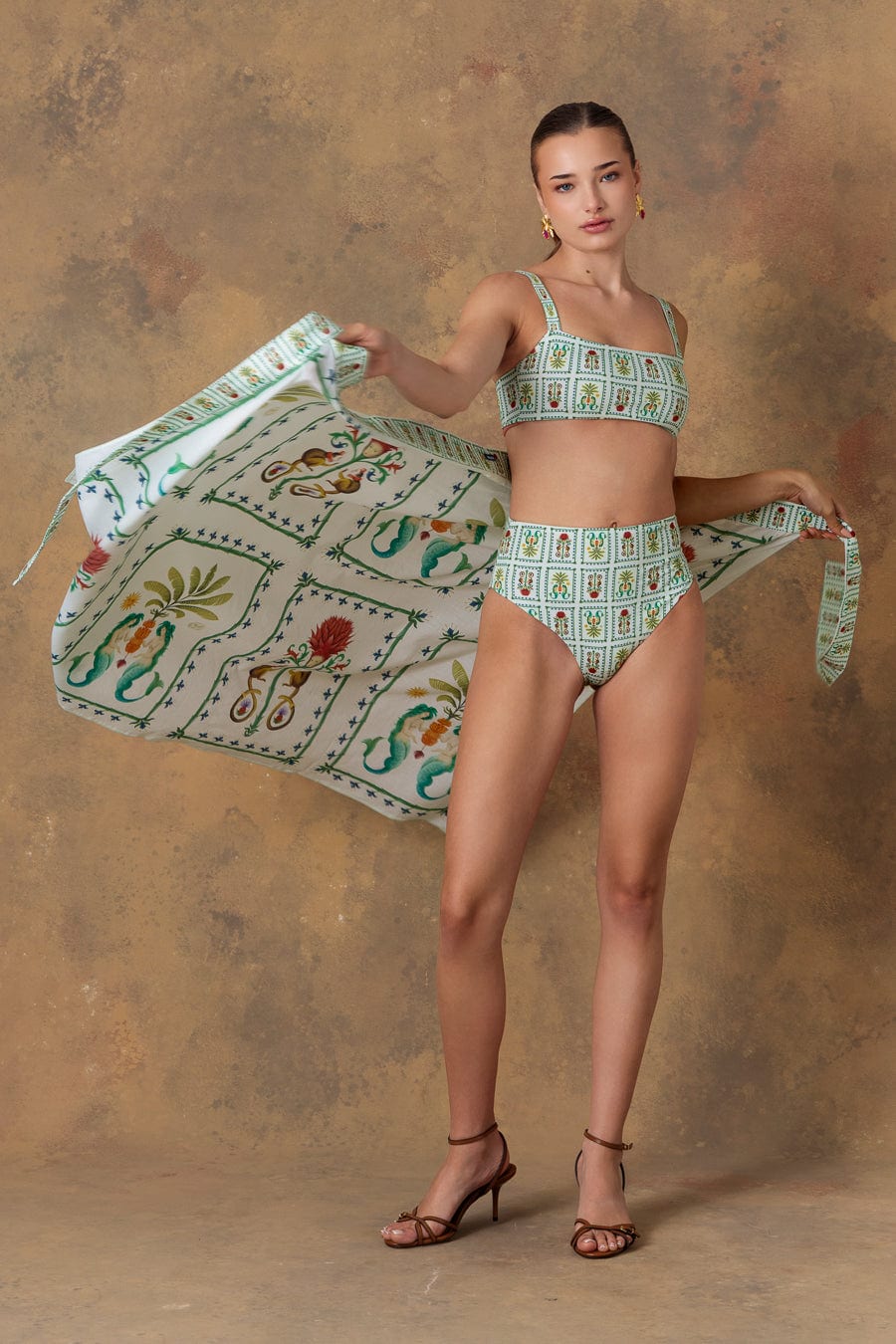 Women's pareo cotton silvan light green - imagen 2
