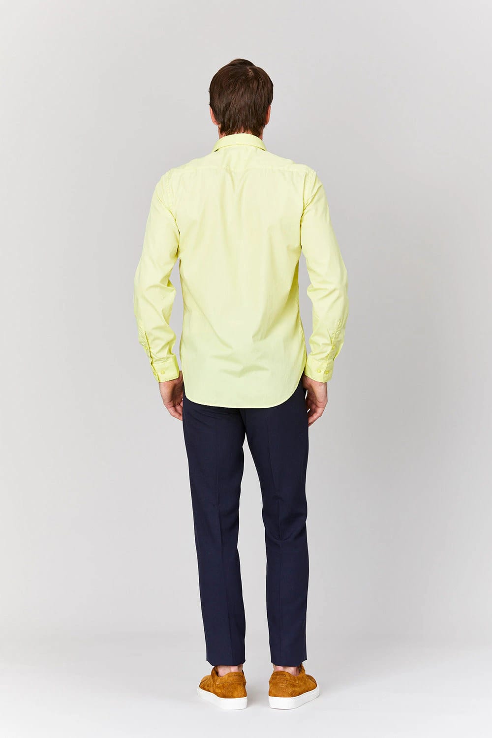 Men's basic yellow cotton muslin shirt - imagen 2
