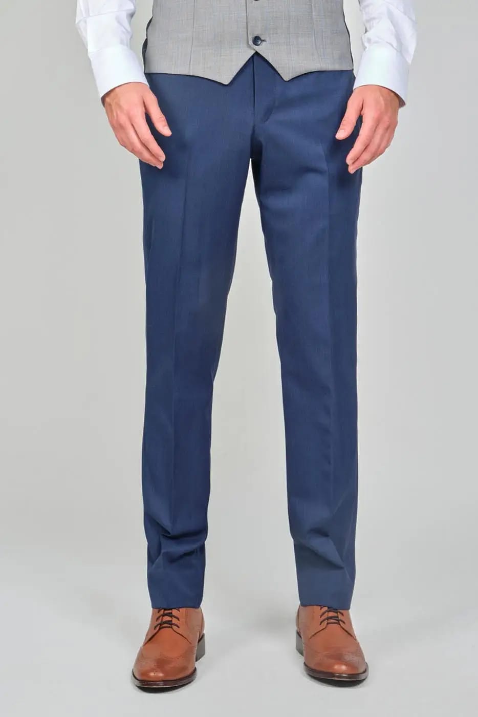 Traje Formal Sobre Medida Paño Tropical Fil &amp; Fil Azul - imagen 3