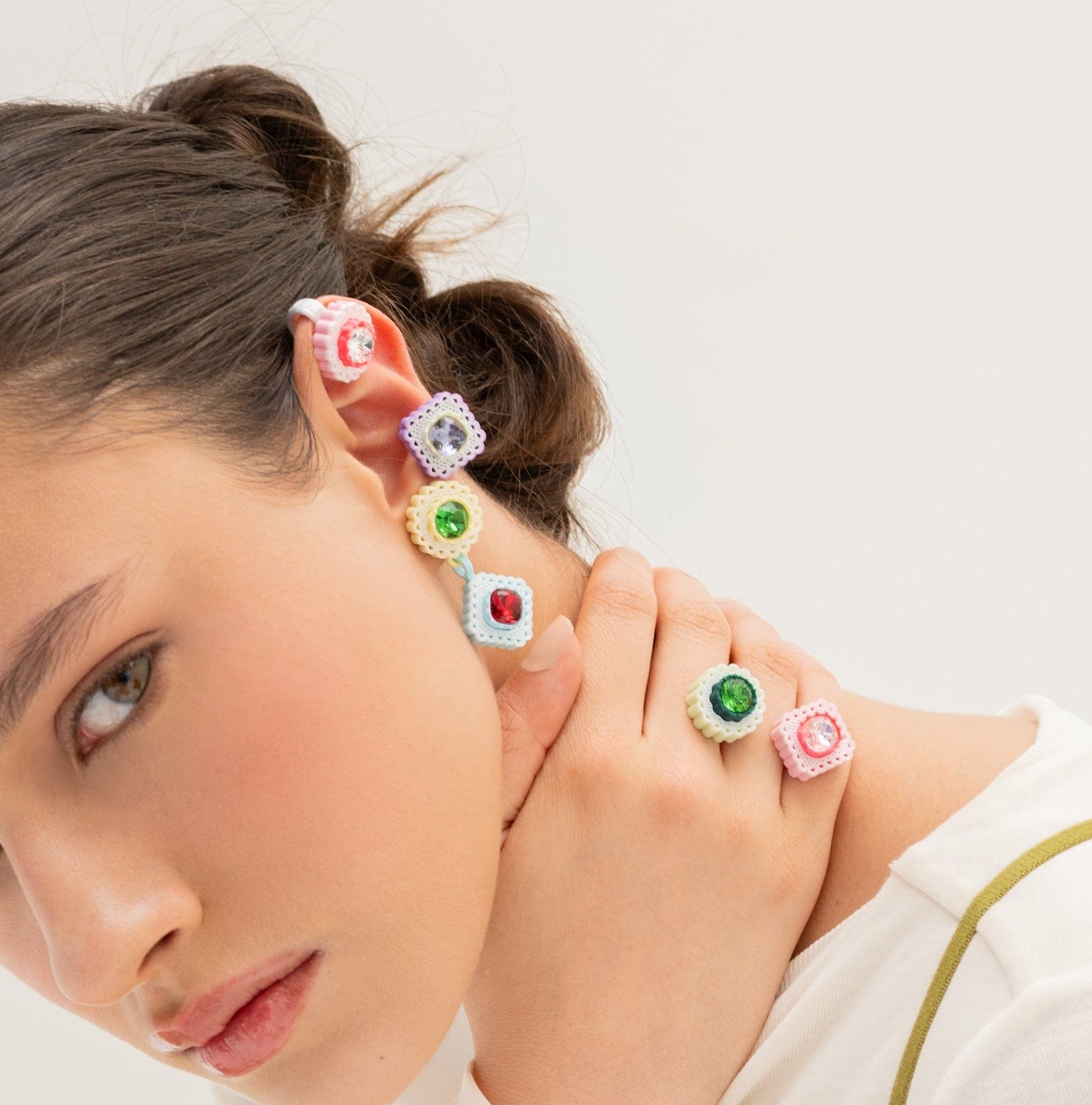 ARETES DOBLE LACE MINI - imagen 2