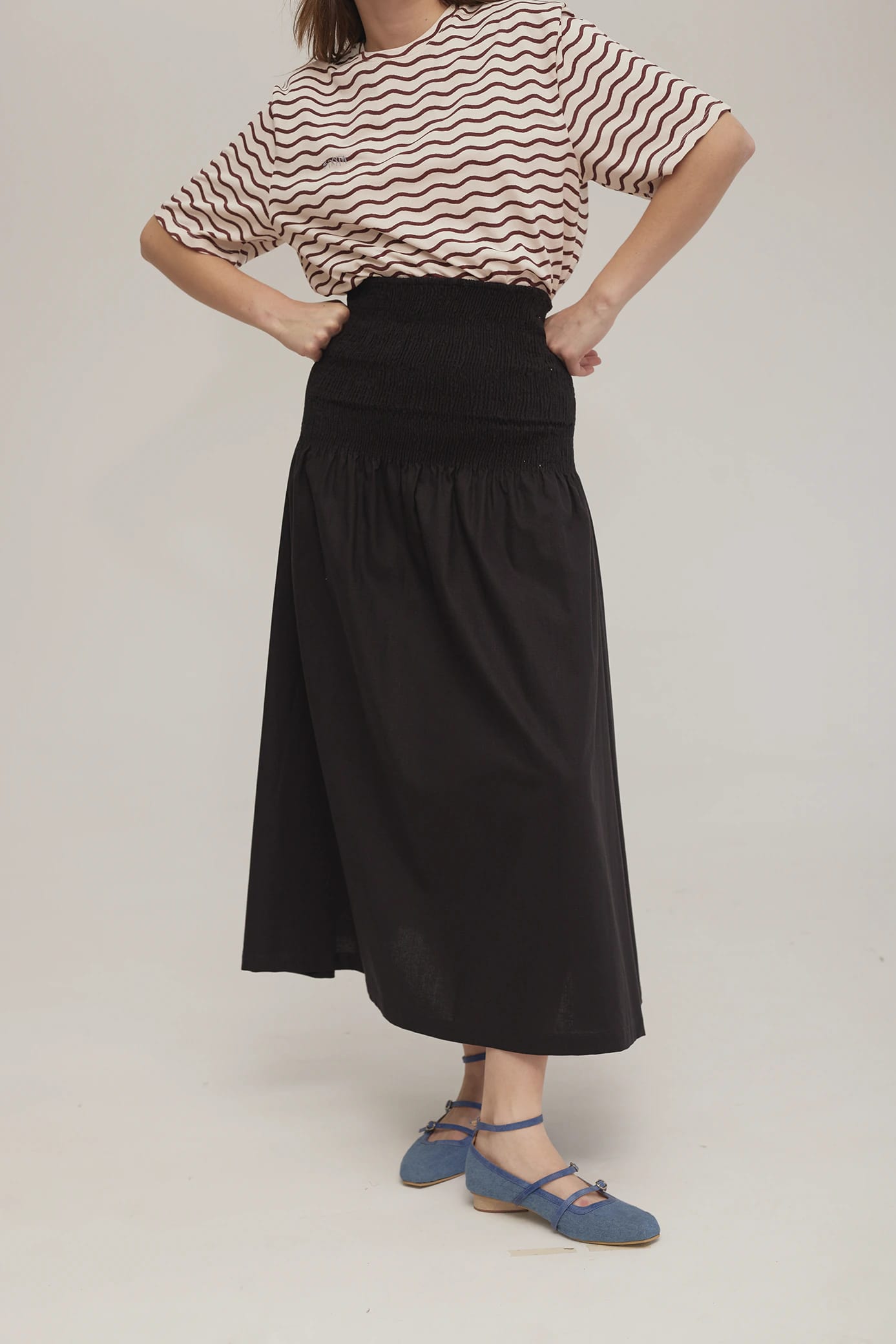 Falda Shirred Negro - imagen 3