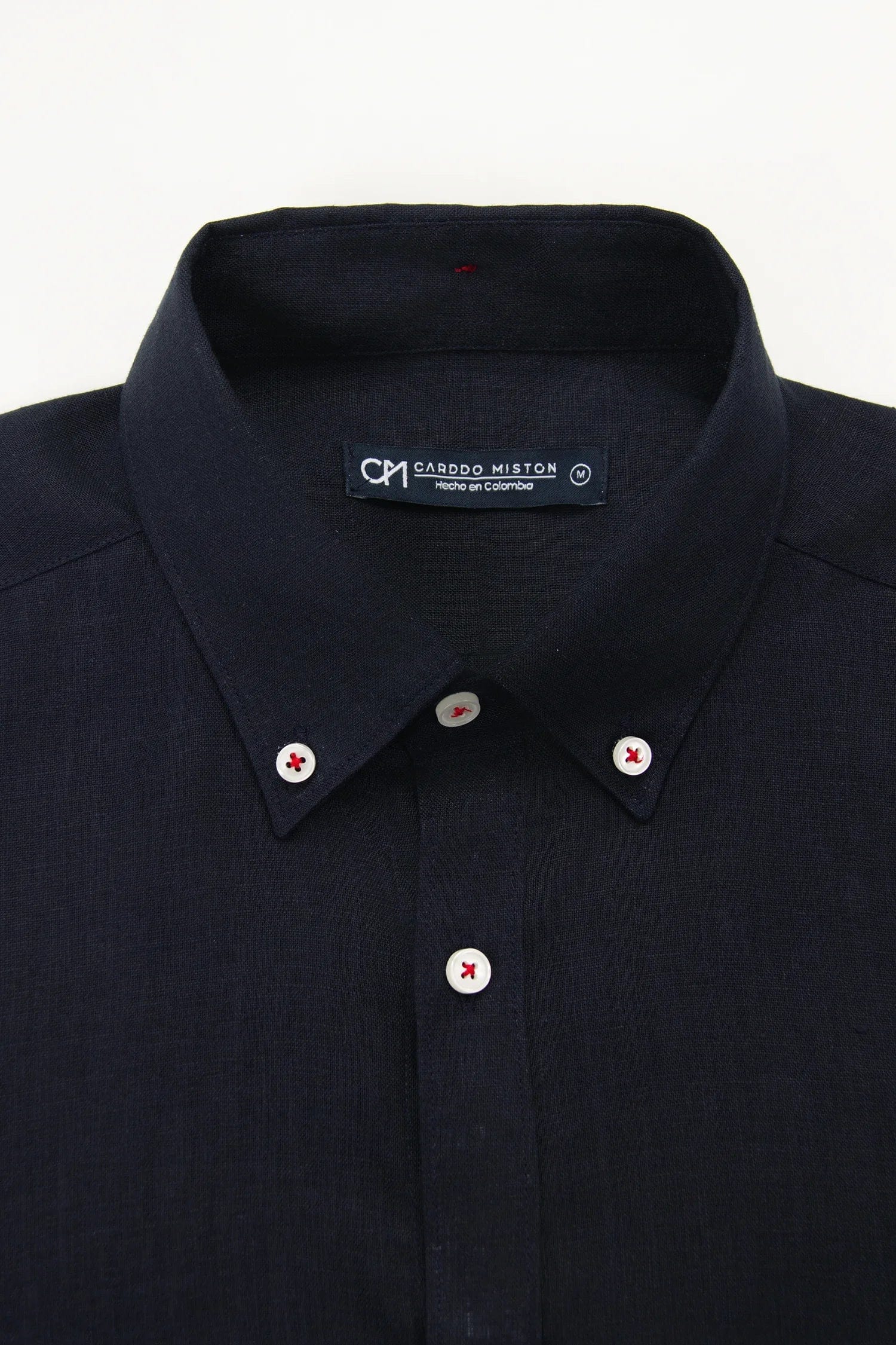 Camisa Button Down Lino Azul Oscuro - imagen 2