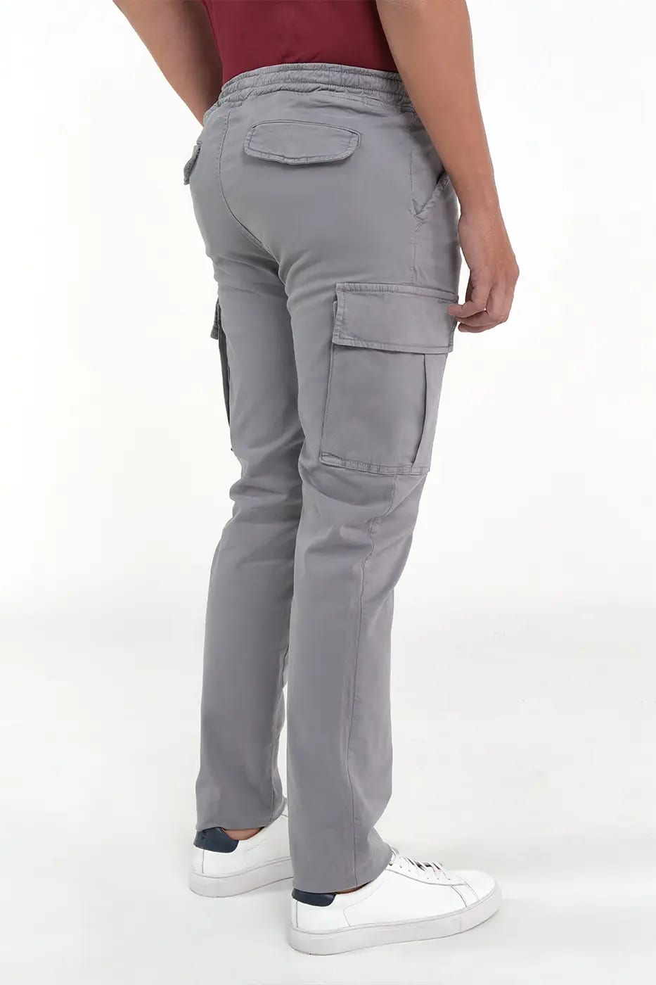 Pantalón Cargo Slim Fit Mezcla Algodón Gris - imagen 2