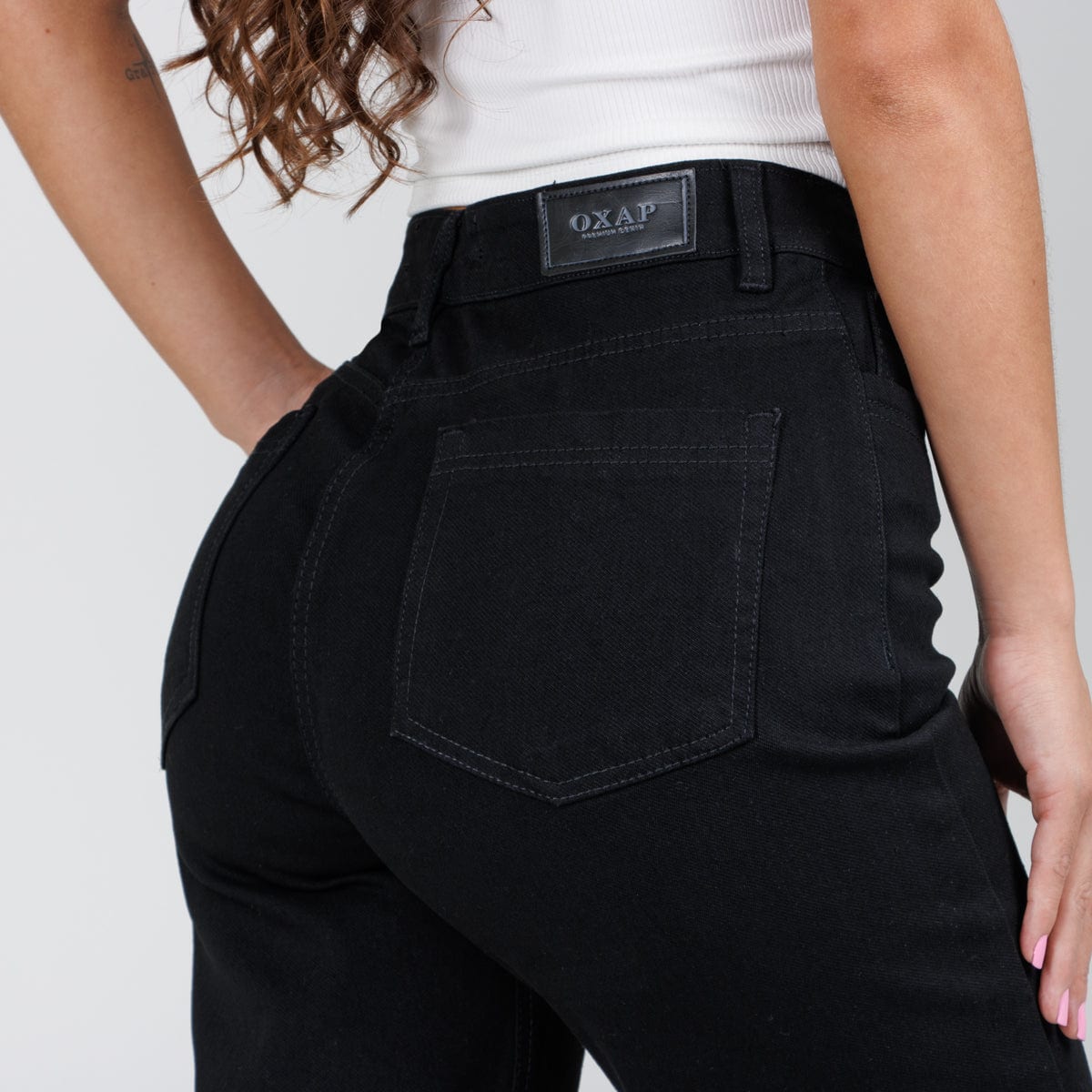 Jean Mom Fit Negro Ax-3003 Licrado - imagen 3