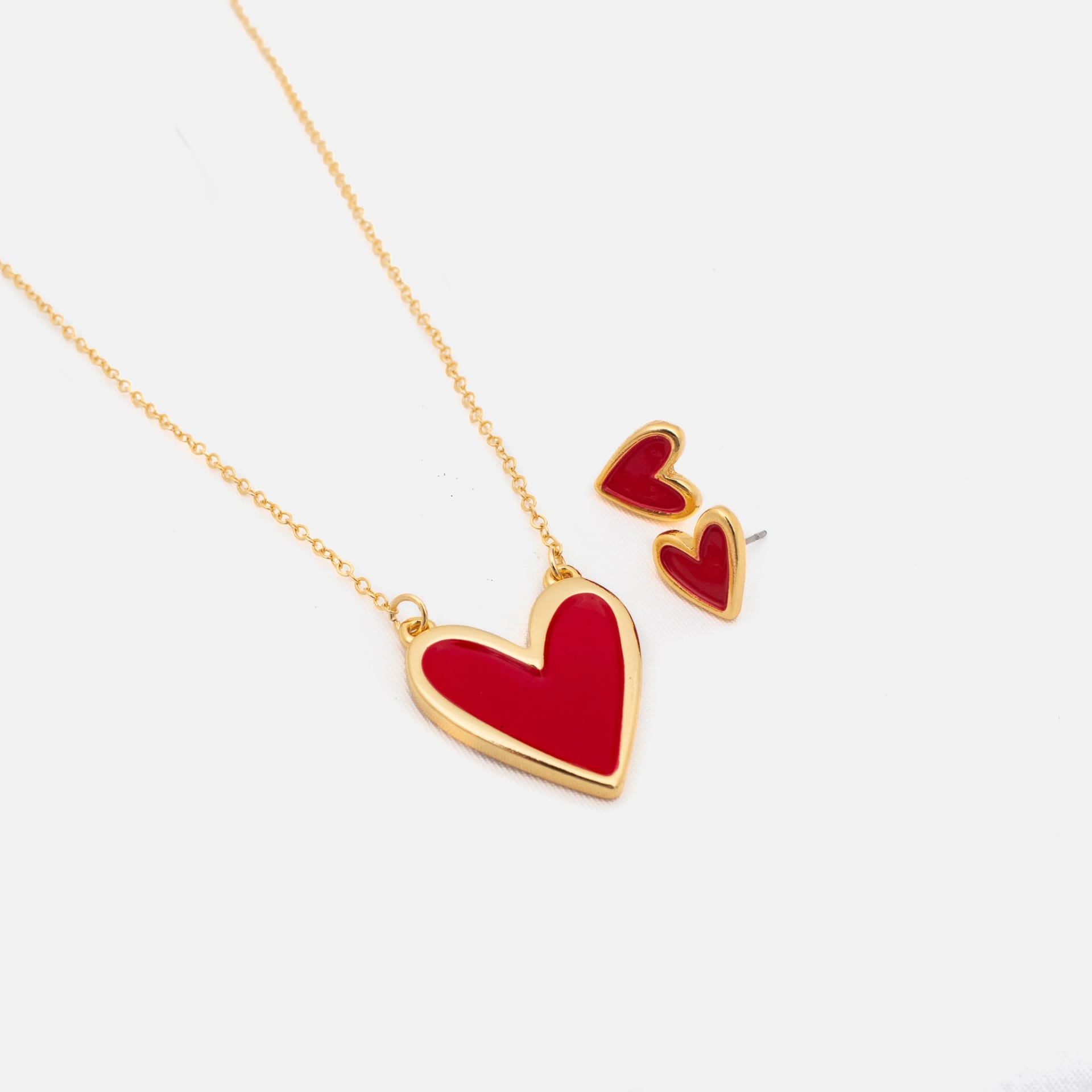 Set Cadena + Aretes Corazón - imagen 4