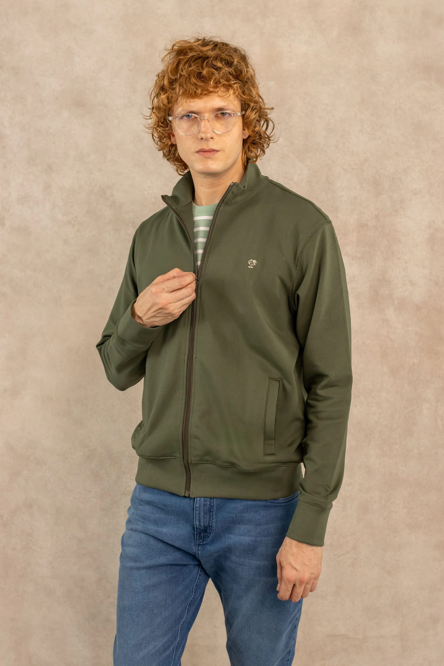Full-Zip Antimanchas Verde Militar - imagen 1