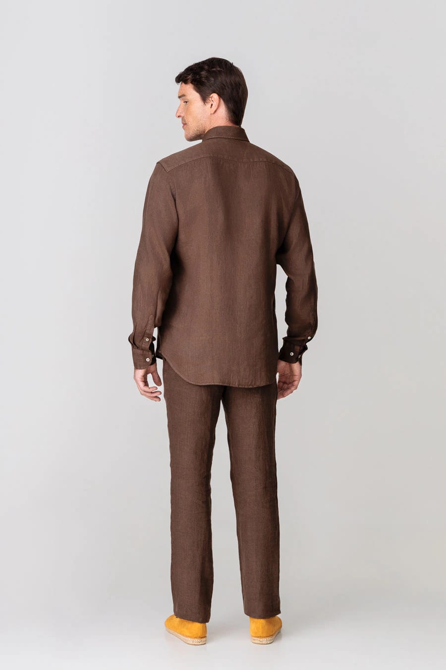 Men's linen shirt deeptaupe - imagen 6