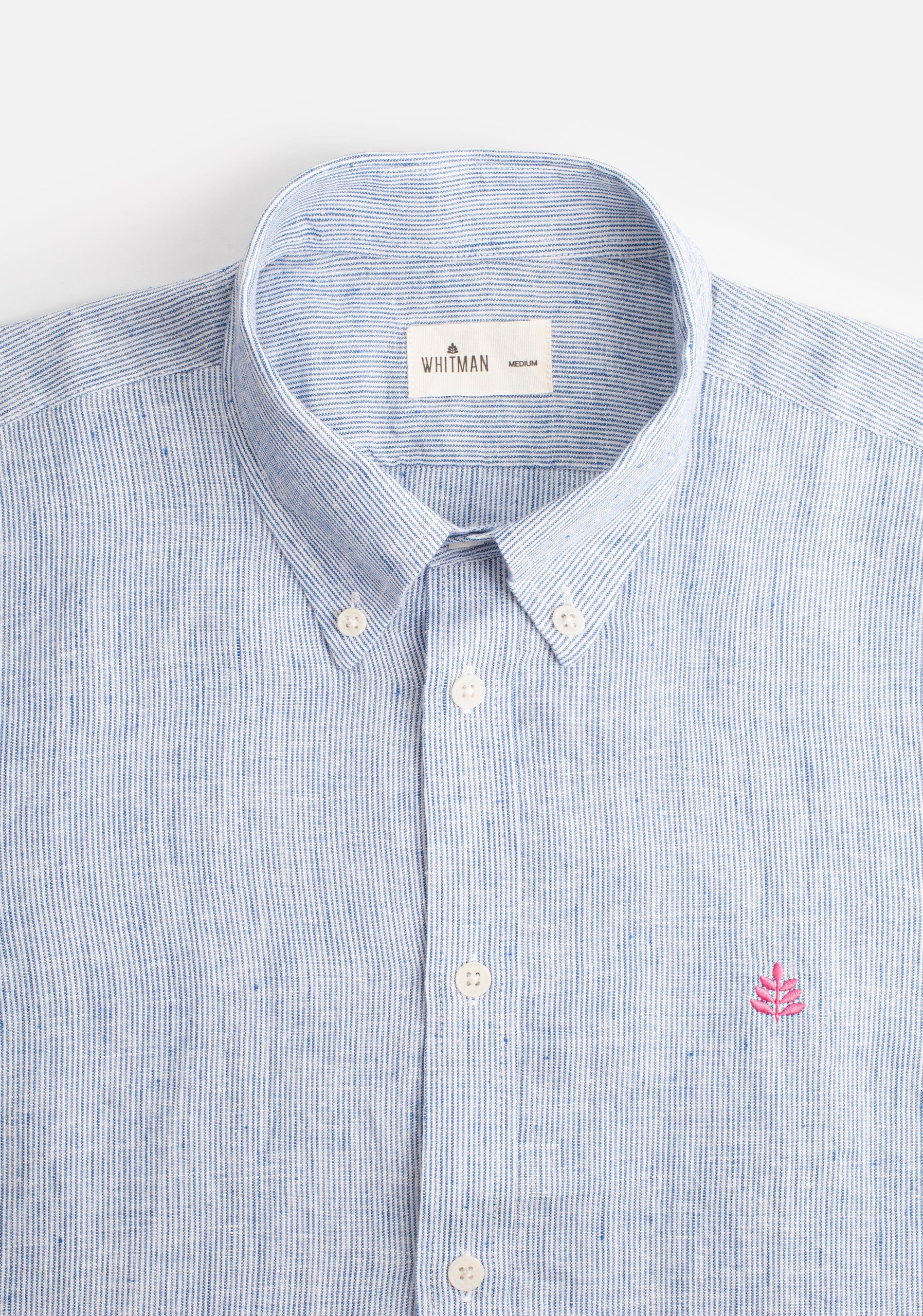 Camisa H CBD Lino Rayas Delg Azul Osc-Blanco L-Fuc - imagen 3