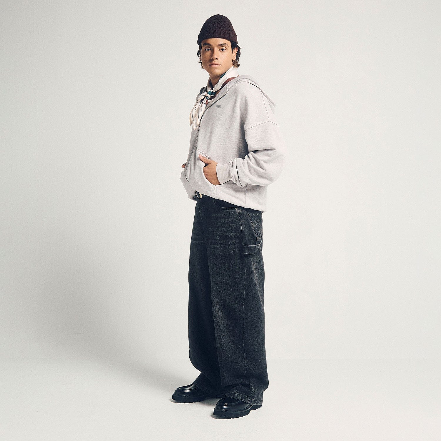 Classic Zipper Hoodie - Washed Gray - imagen 1