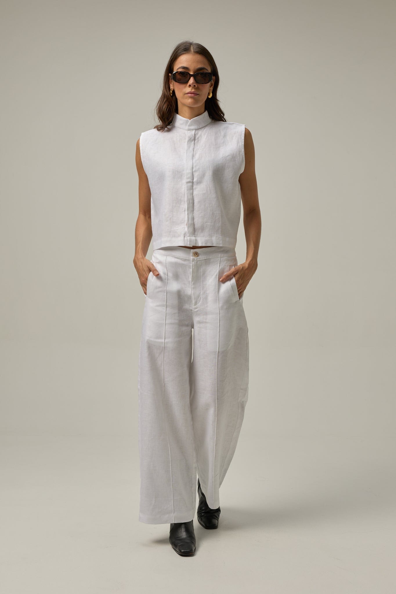 Chaleco Muse de lino | blanco - imagen 3