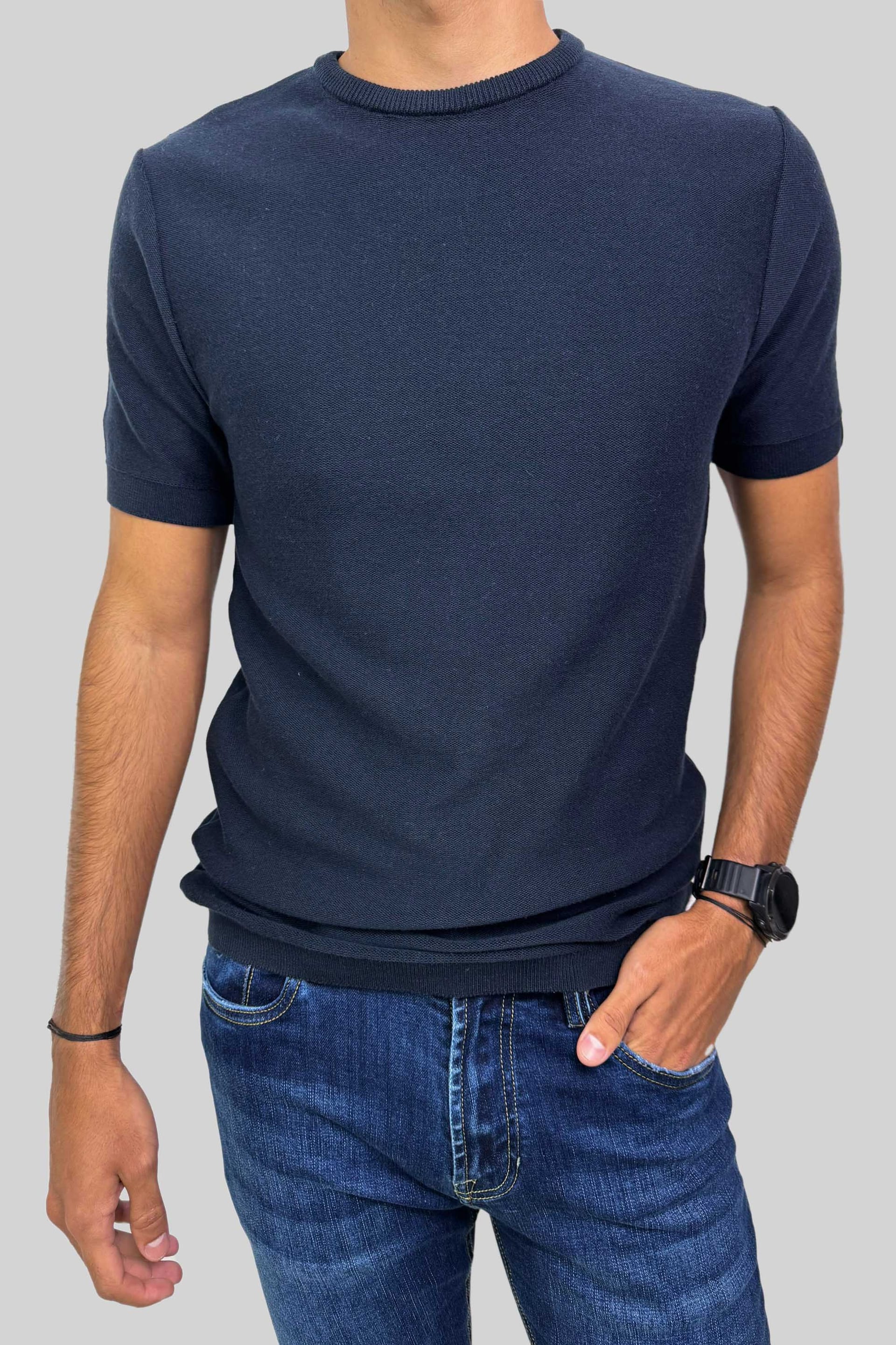 CREW NECK TEJIDA NAVY - imagen 1