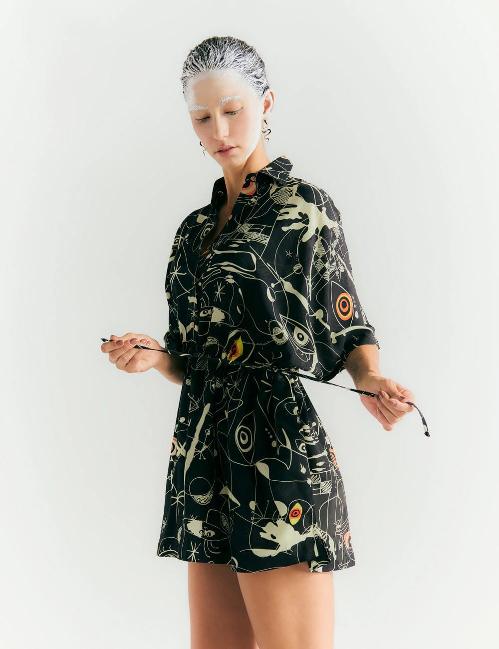 Kurta Tiras ajustable Joan negro+crudo mujer - imagen 1
