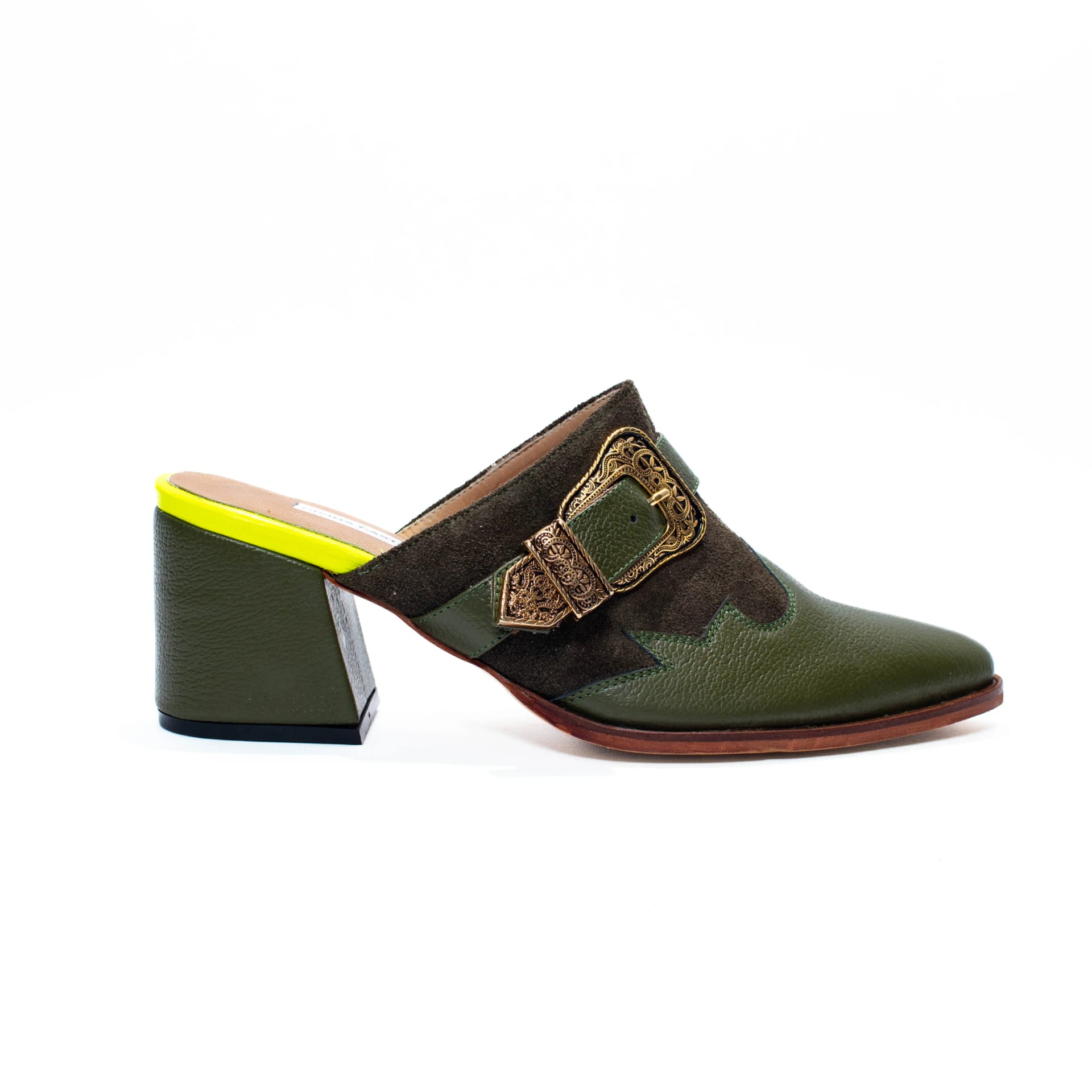 Olive Green Canvas Mules - imagen 8