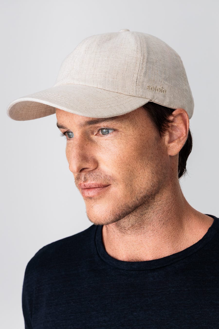 Men's linen cap beige - imagen 1