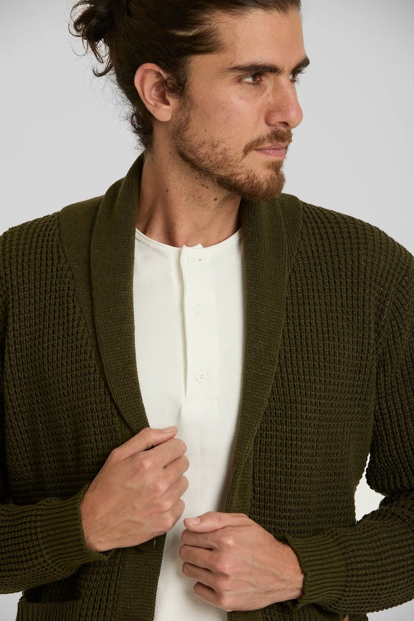 Sweater Tejido Shawlneck Verde - imagen 4
